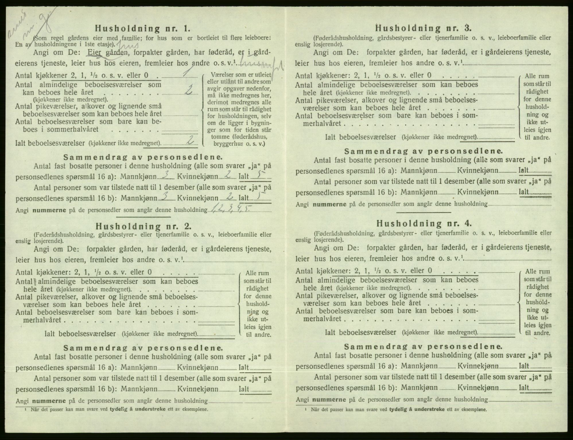 SAB, Folketelling 1920 for 1235 Voss herred, 1920, s. 1448