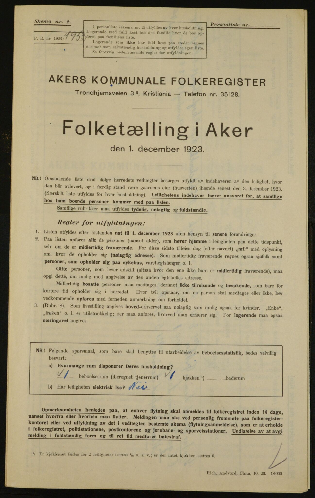 , Kommunal folketelling 1.12.1923 for Aker, 1923, s. 34899