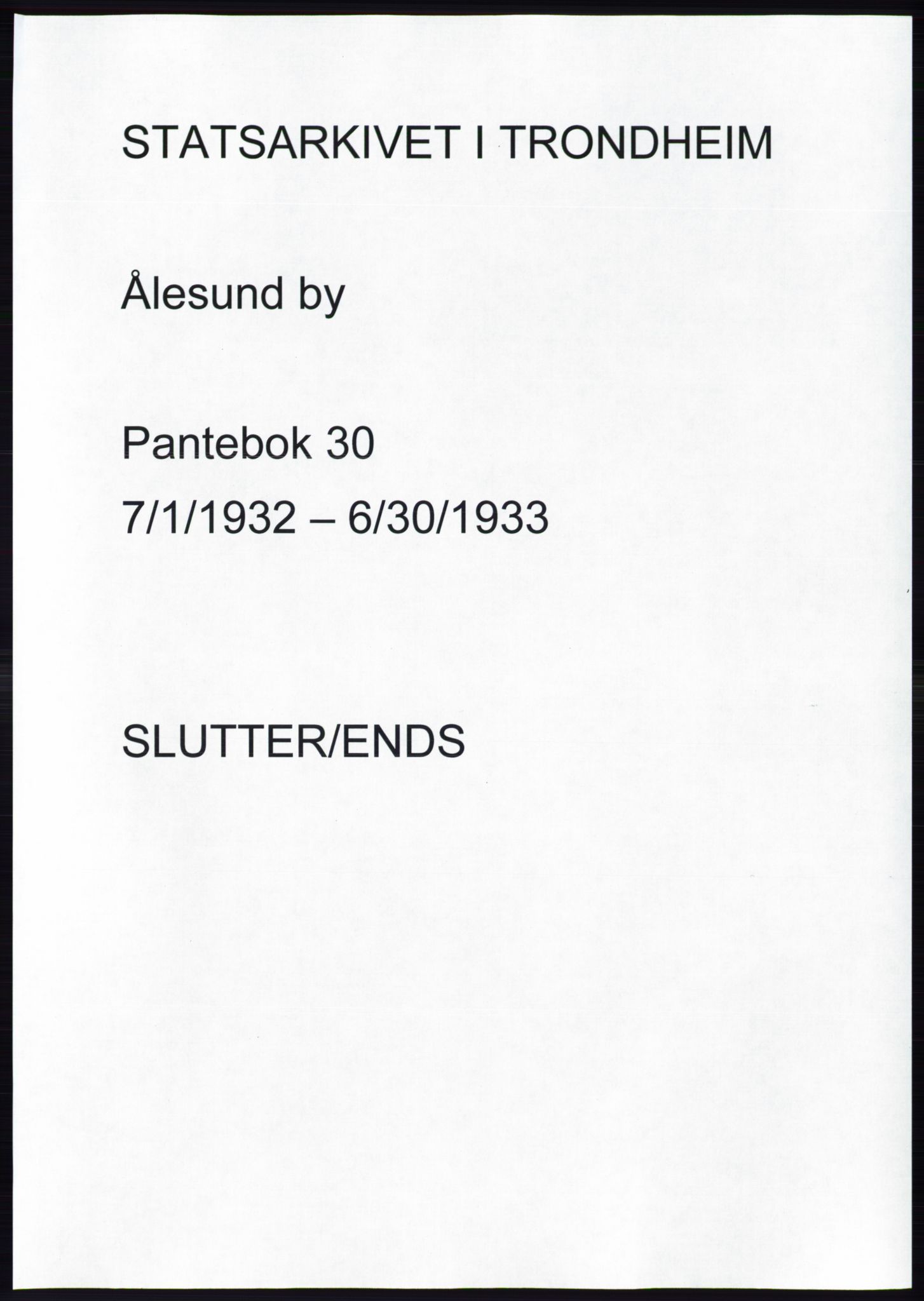 Ålesund byfogd, AV/SAT-A-4384: Pantebok nr. 30, 1932-1933, Tingl.dato: 30.06.1933