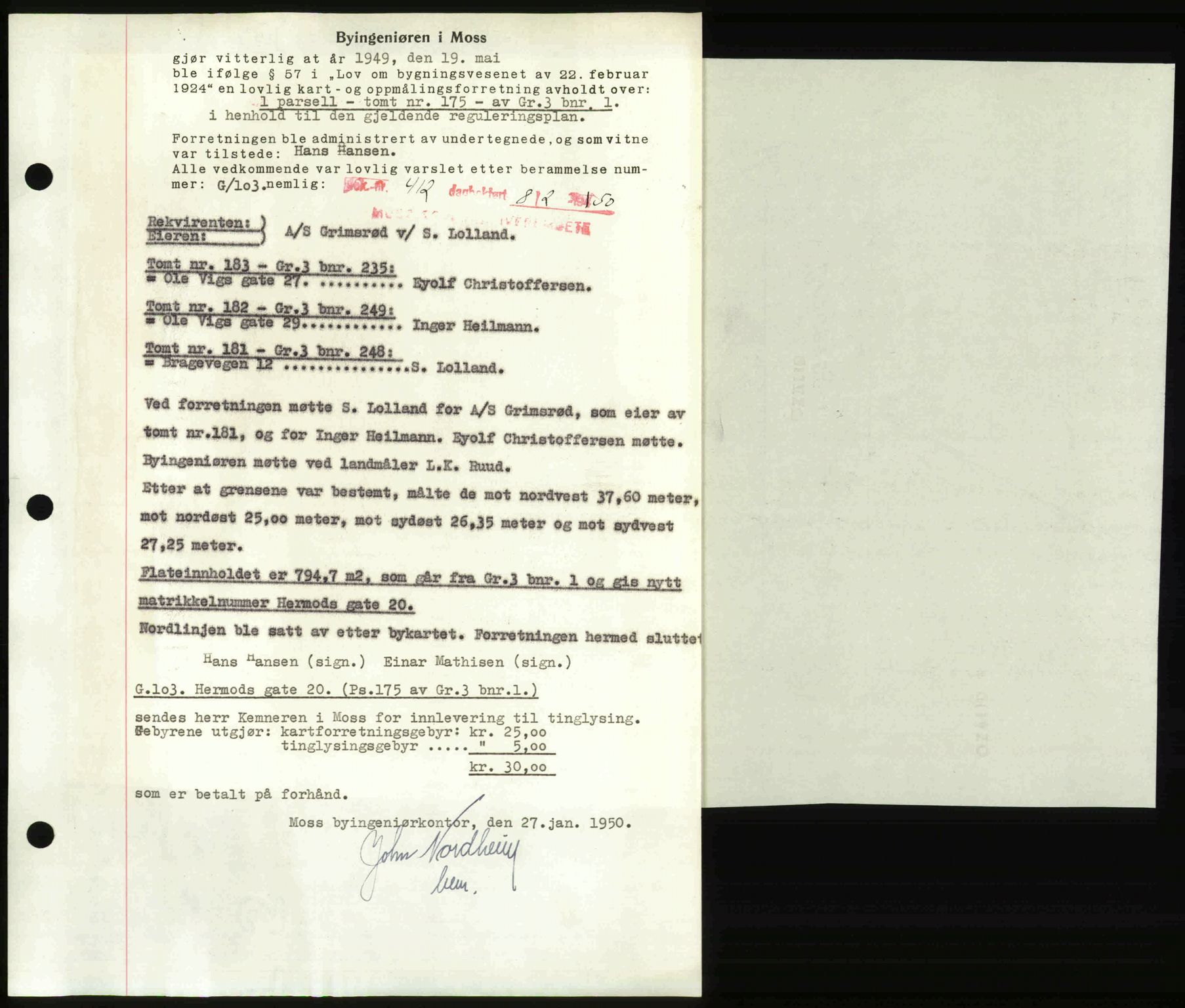Moss sorenskriveri, SAO/A-10168: Pantebok nr. A25, 1950-1950, Dagboknr: 412/1950