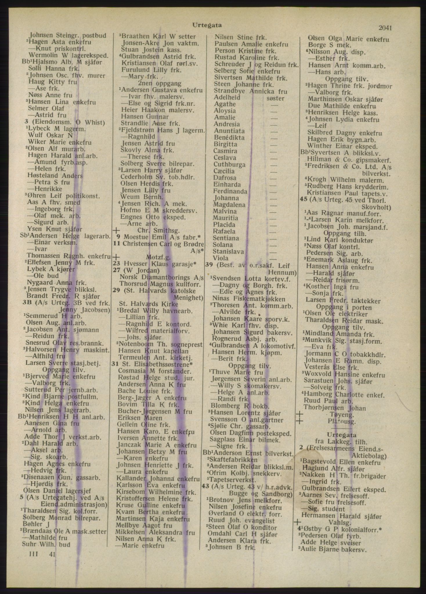 Kristiania/Oslo adressebok, PUBL/-, 1947, s. 2041