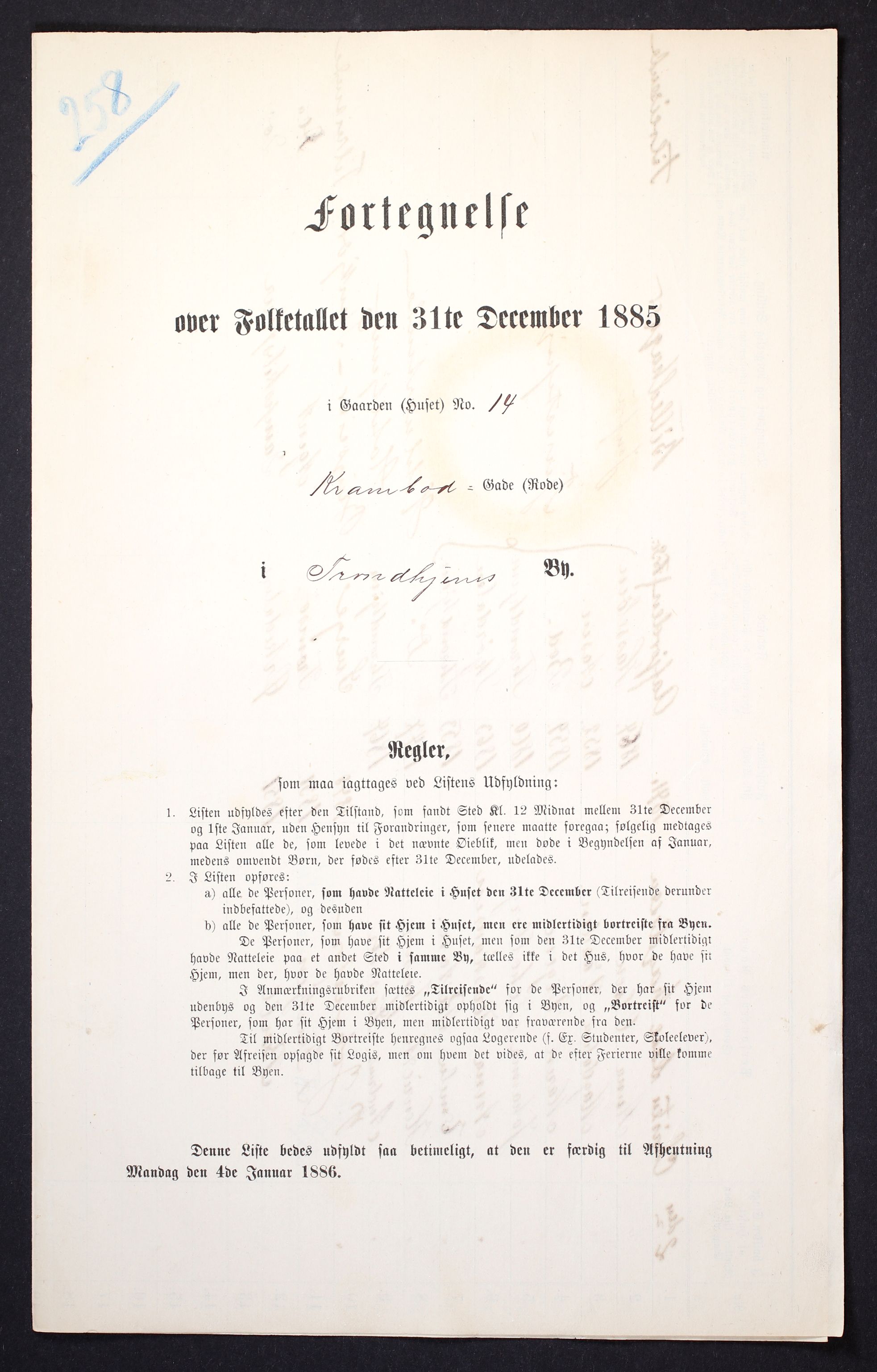 SAT, Folketelling 1885 for 1601 Trondheim kjøpstad, 1885, s. 1074