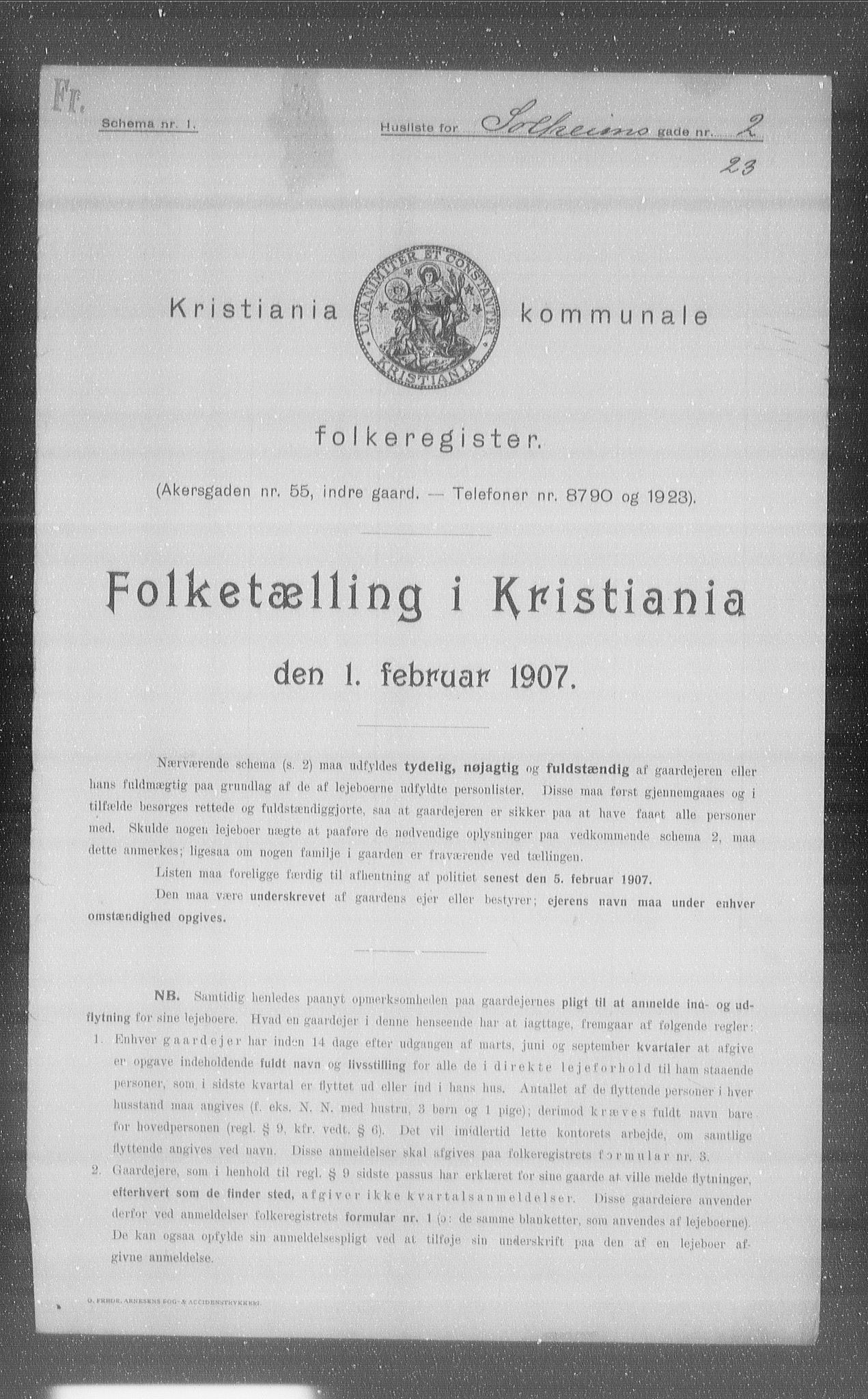 OBA, Kommunal folketelling 1.2.1907 for Kristiania kjøpstad, 1907, s. 50840