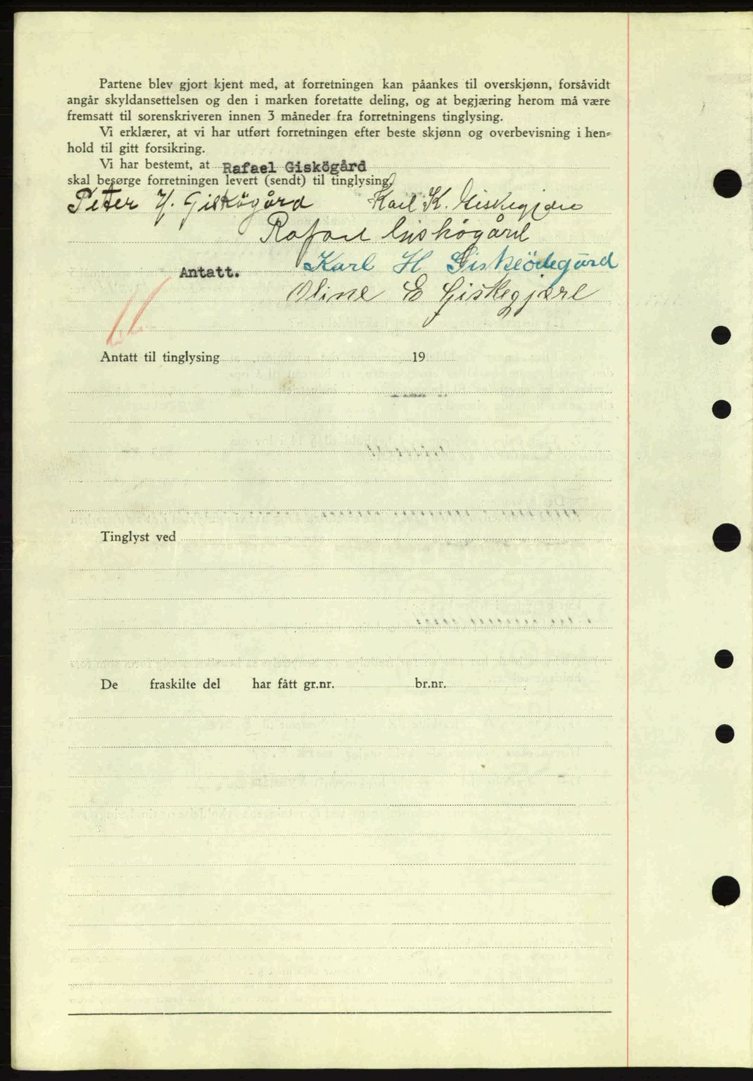 Nordre Sunnmøre sorenskriveri, AV/SAT-A-0006/1/2/2C/2Ca: Pantebok nr. A6, 1938-1939, Dagboknr: 71/1939