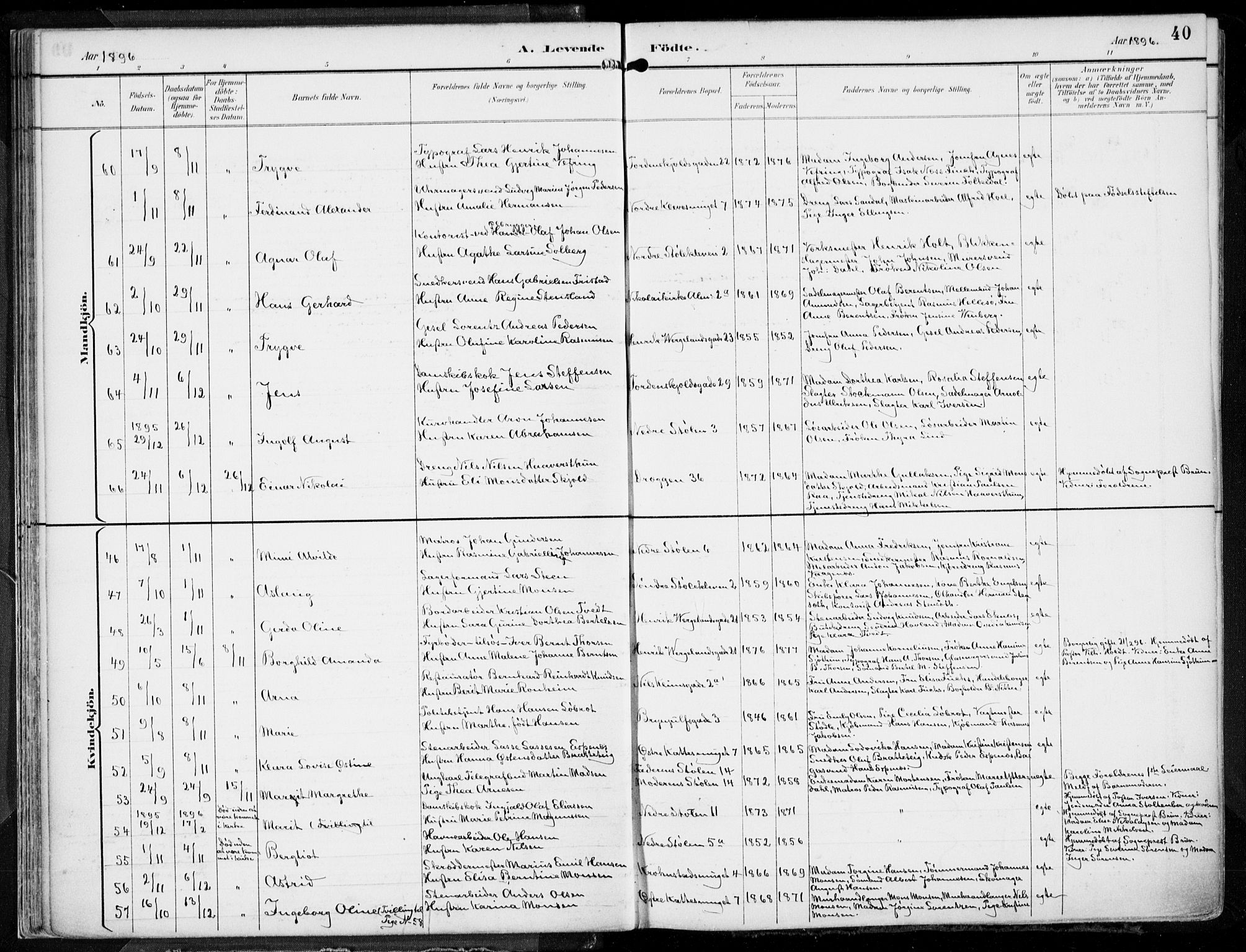 Mariakirken Sokneprestembete, AV/SAB-A-76901/H/Hab/L0005: Klokkerbok nr. A 5, 1893-1913, s. 40