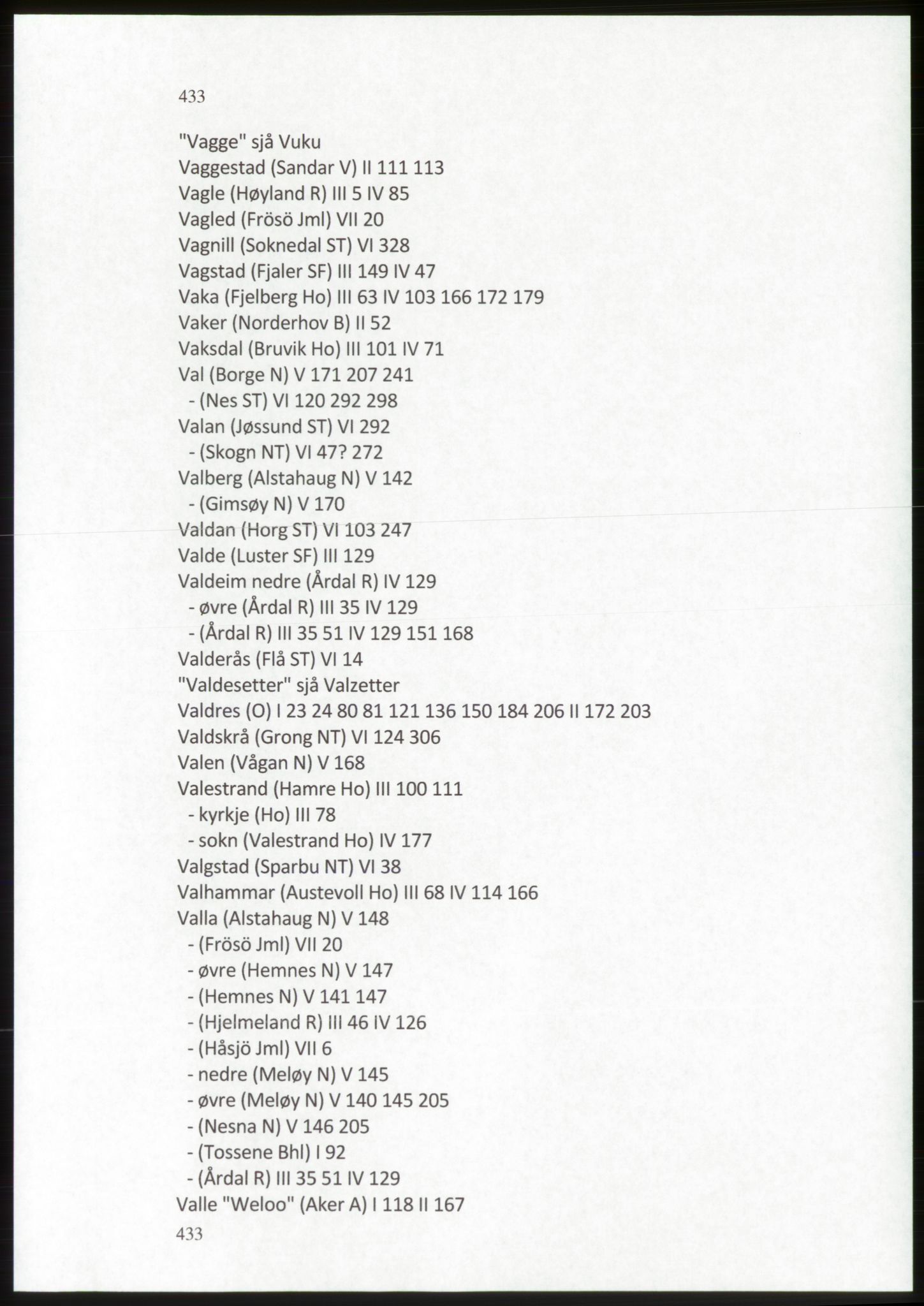 Publikasjoner utgitt av Arkivverket, PUBL/PUBL-001/C/0009: Stedsnavnregister, 1548-1567, s. 433