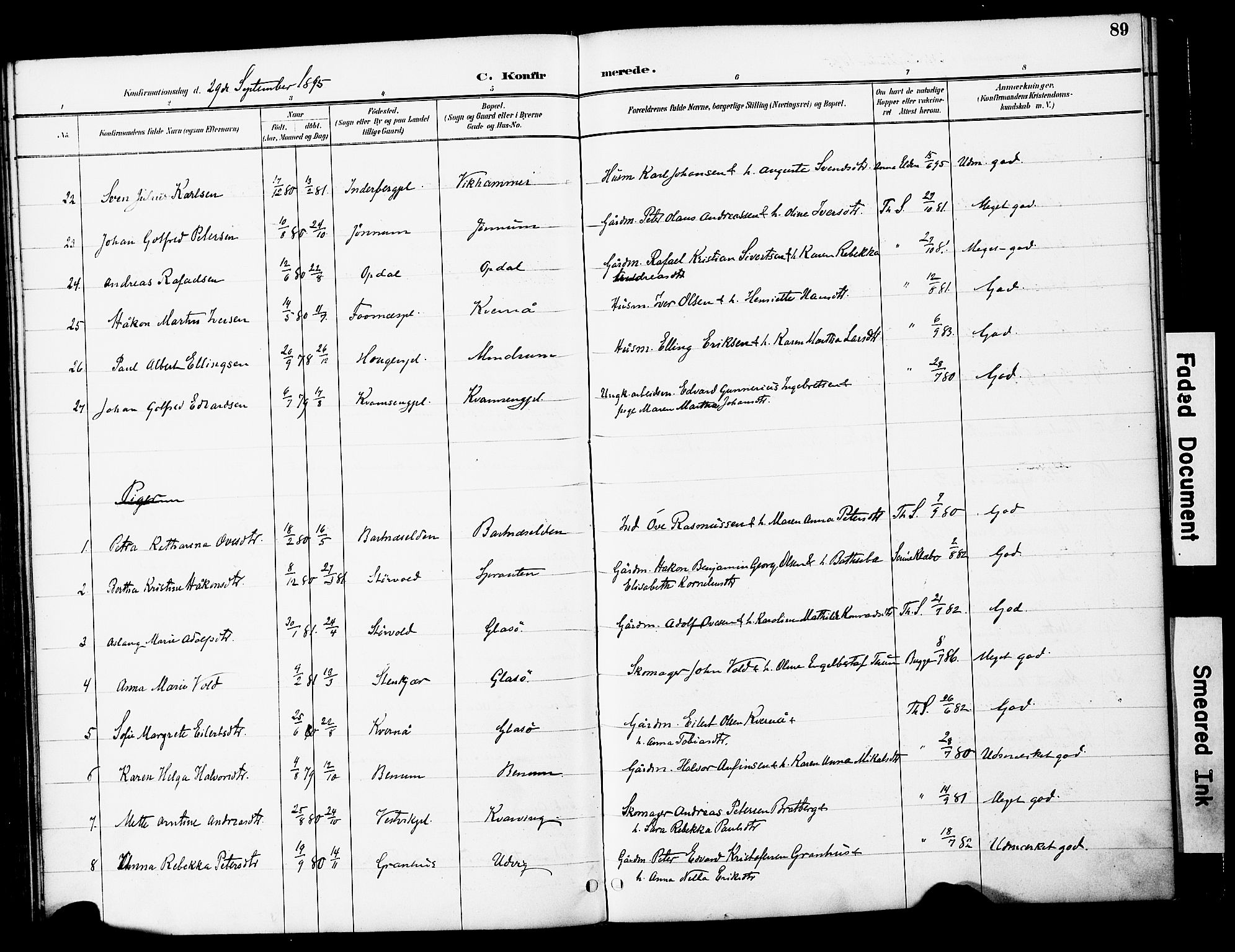 Ministerialprotokoller, klokkerbøker og fødselsregistre - Nord-Trøndelag, SAT/A-1458/741/L0396: Ministerialbok nr. 741A10, 1889-1901, s. 89