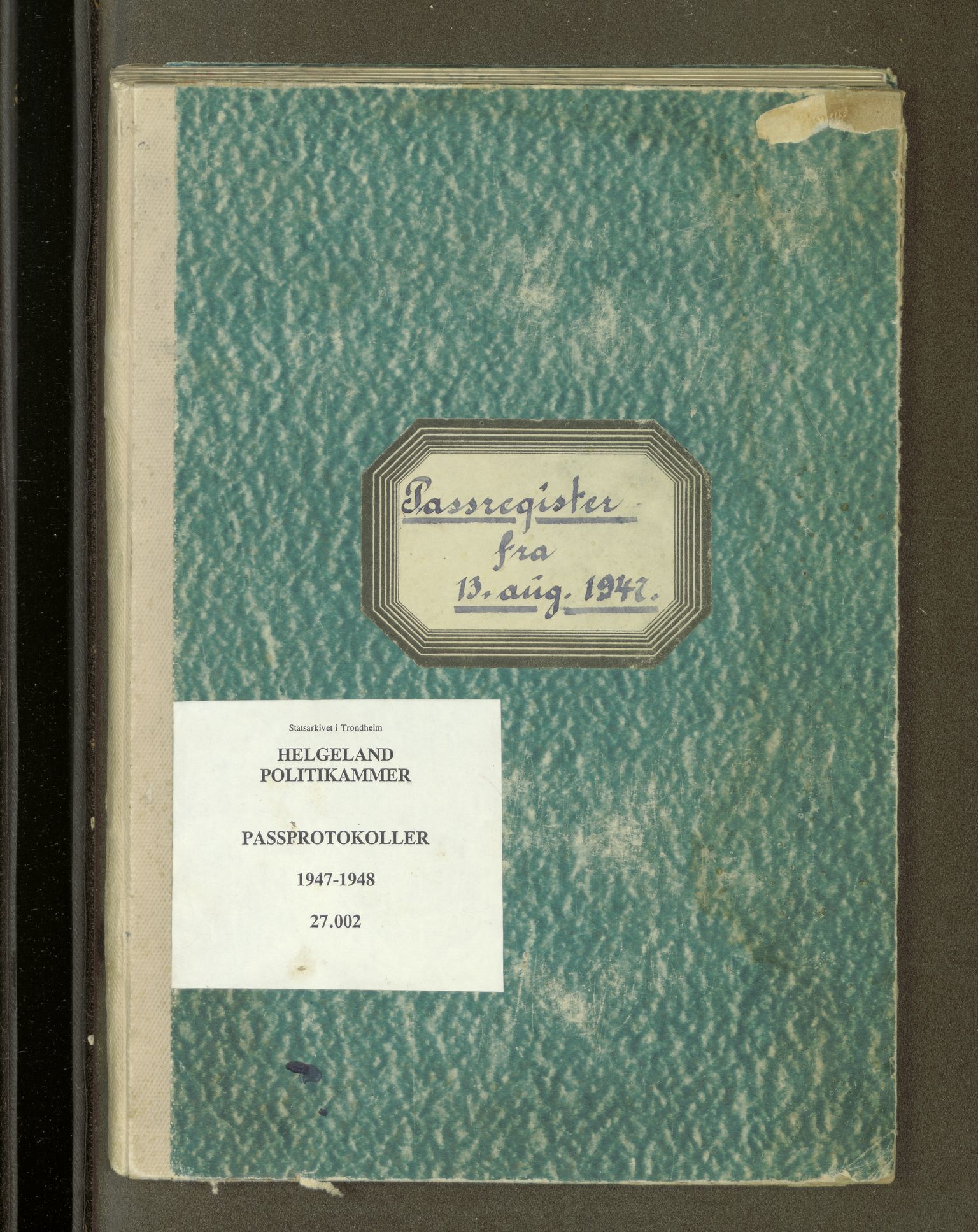 Helgeland politikammer, SAT/A-1952/1/27/L0002: Passregister, 1947-1948
