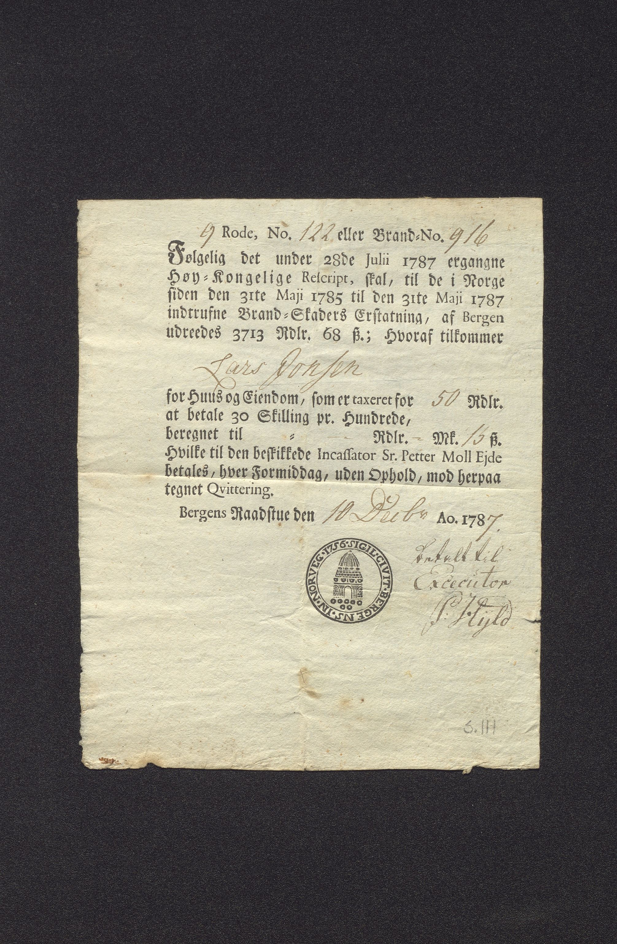 Overfattigkommisjonen i Bergen, AV/SAB-A-89001/F/L0003: Utdelingsbok for fattige i Domkirkesoknet, 1786-1790