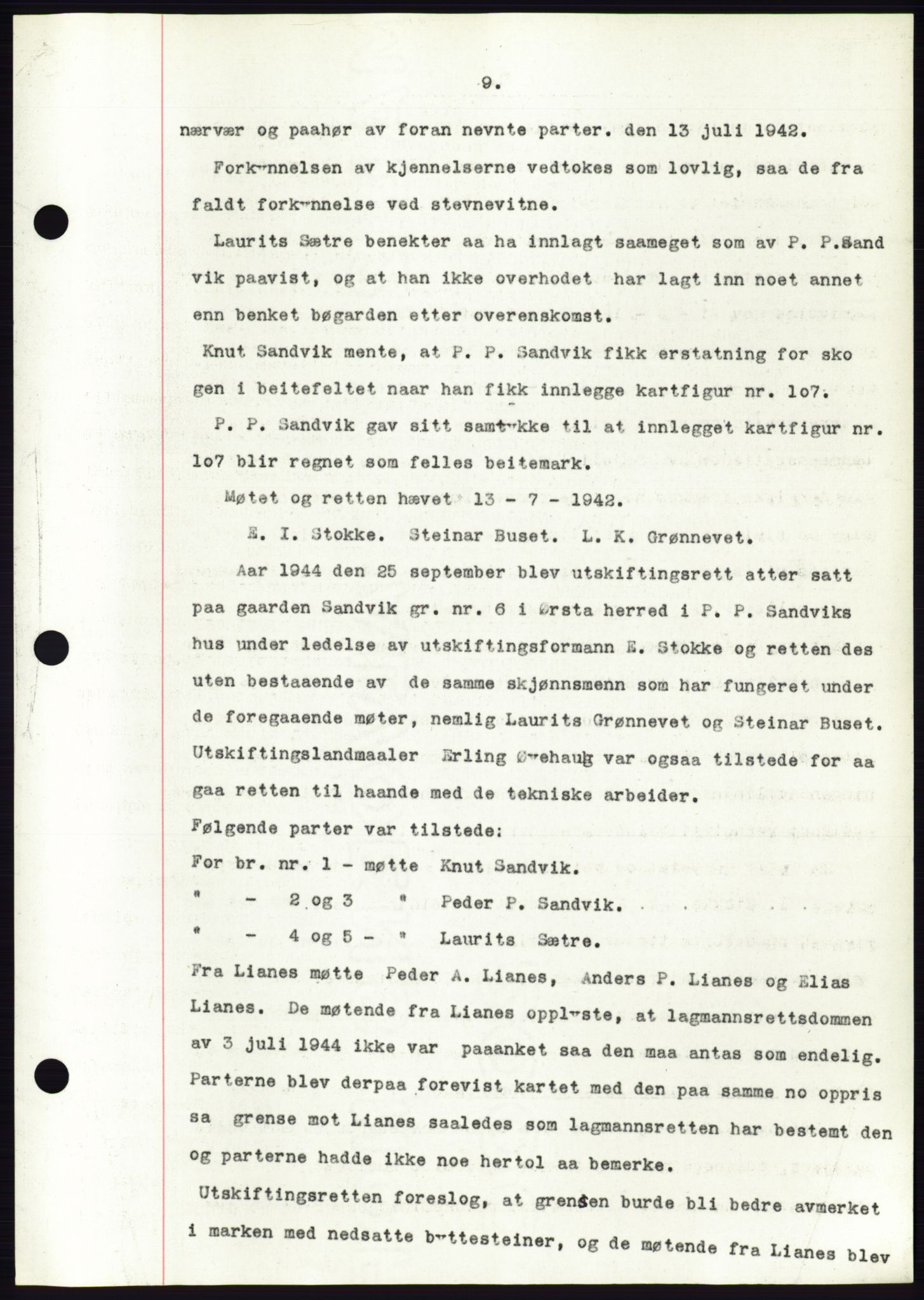 Søre Sunnmøre sorenskriveri, AV/SAT-A-4122/1/2/2C/L0076: Pantebok nr. 2A, 1943-1944, Dagboknr: 1066/1944