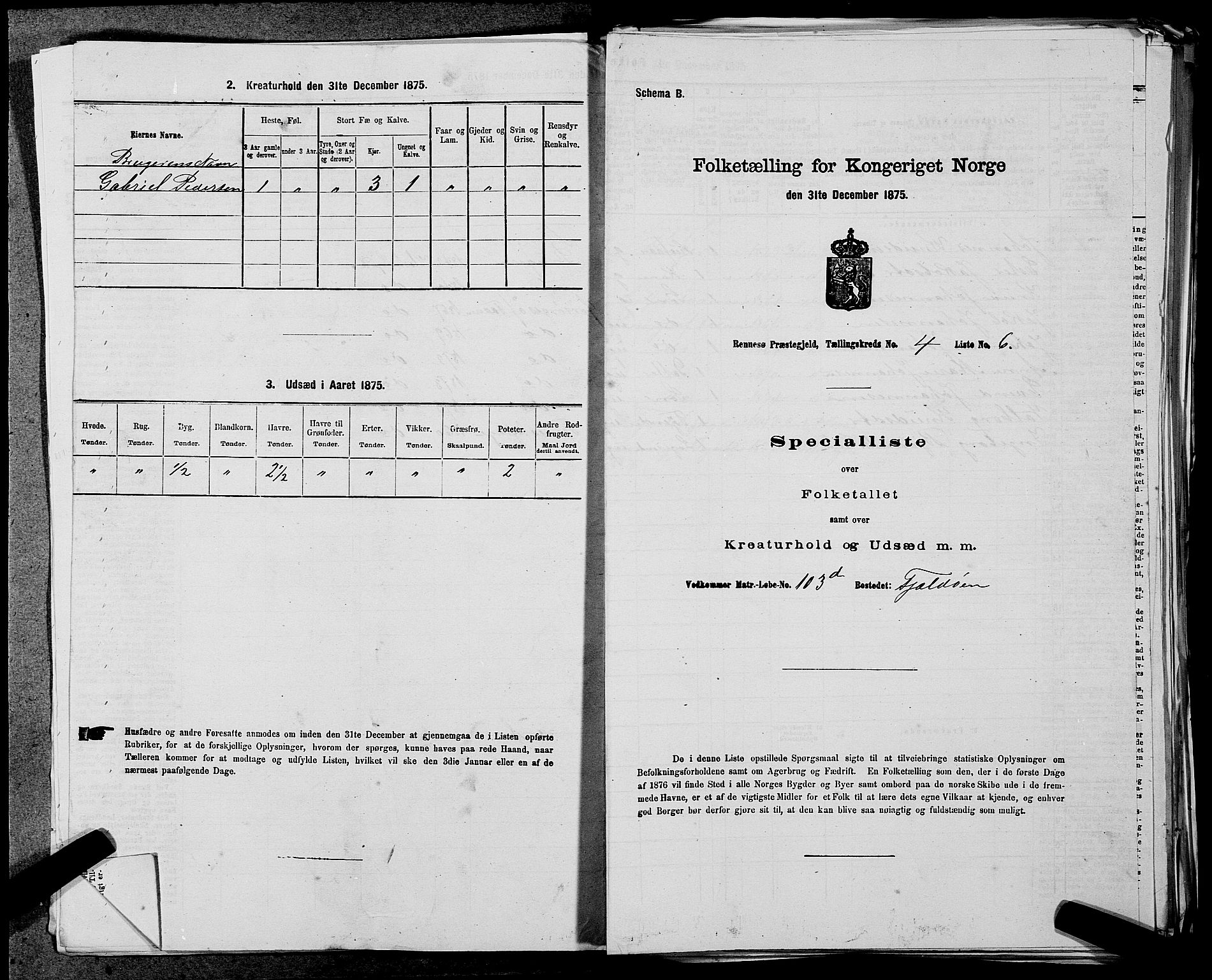 SAST, Folketelling 1875 for 1142P Rennesøy prestegjeld, 1875, s. 439