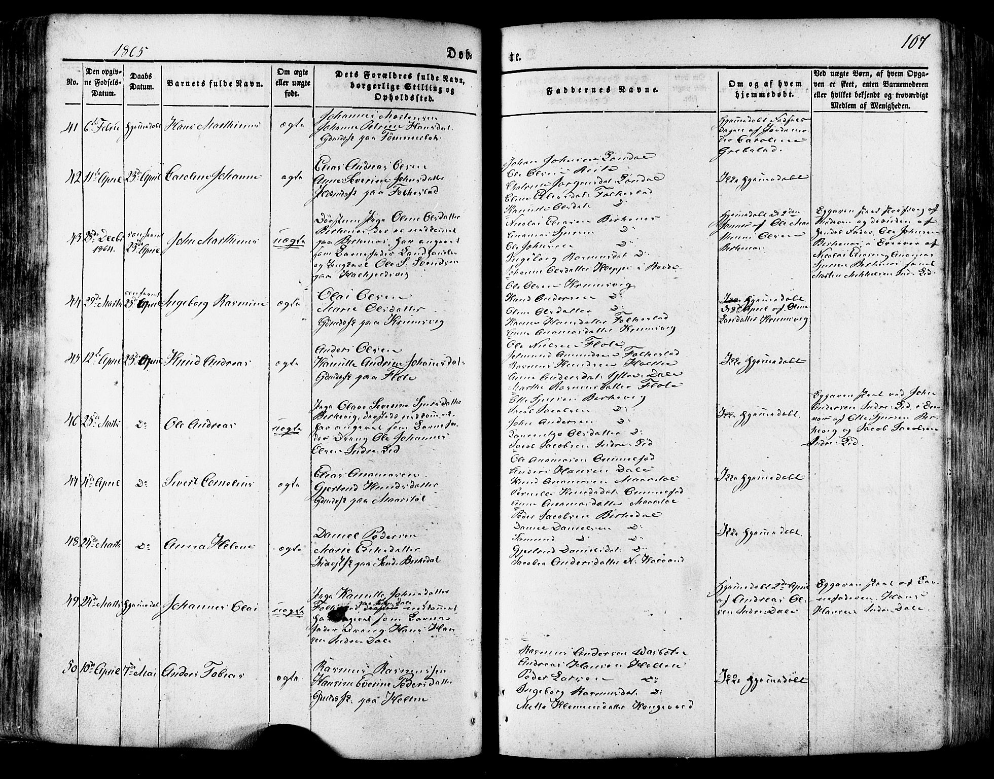 Ministerialprotokoller, klokkerbøker og fødselsregistre - Møre og Romsdal, AV/SAT-A-1454/511/L0140: Ministerialbok nr. 511A07, 1851-1878, s. 107