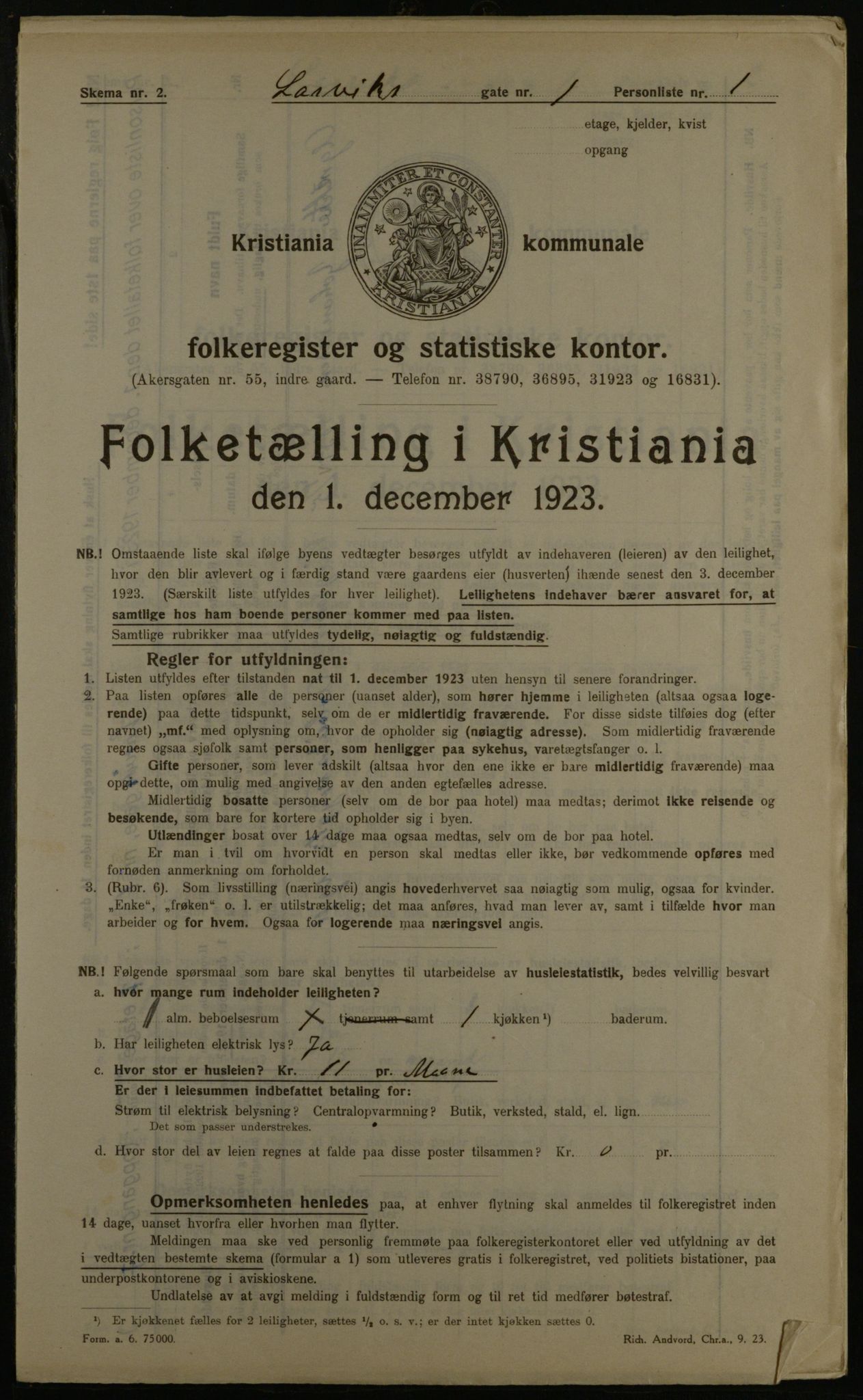 OBA, Kommunal folketelling 1.12.1923 for Kristiania, 1923, s. 63340