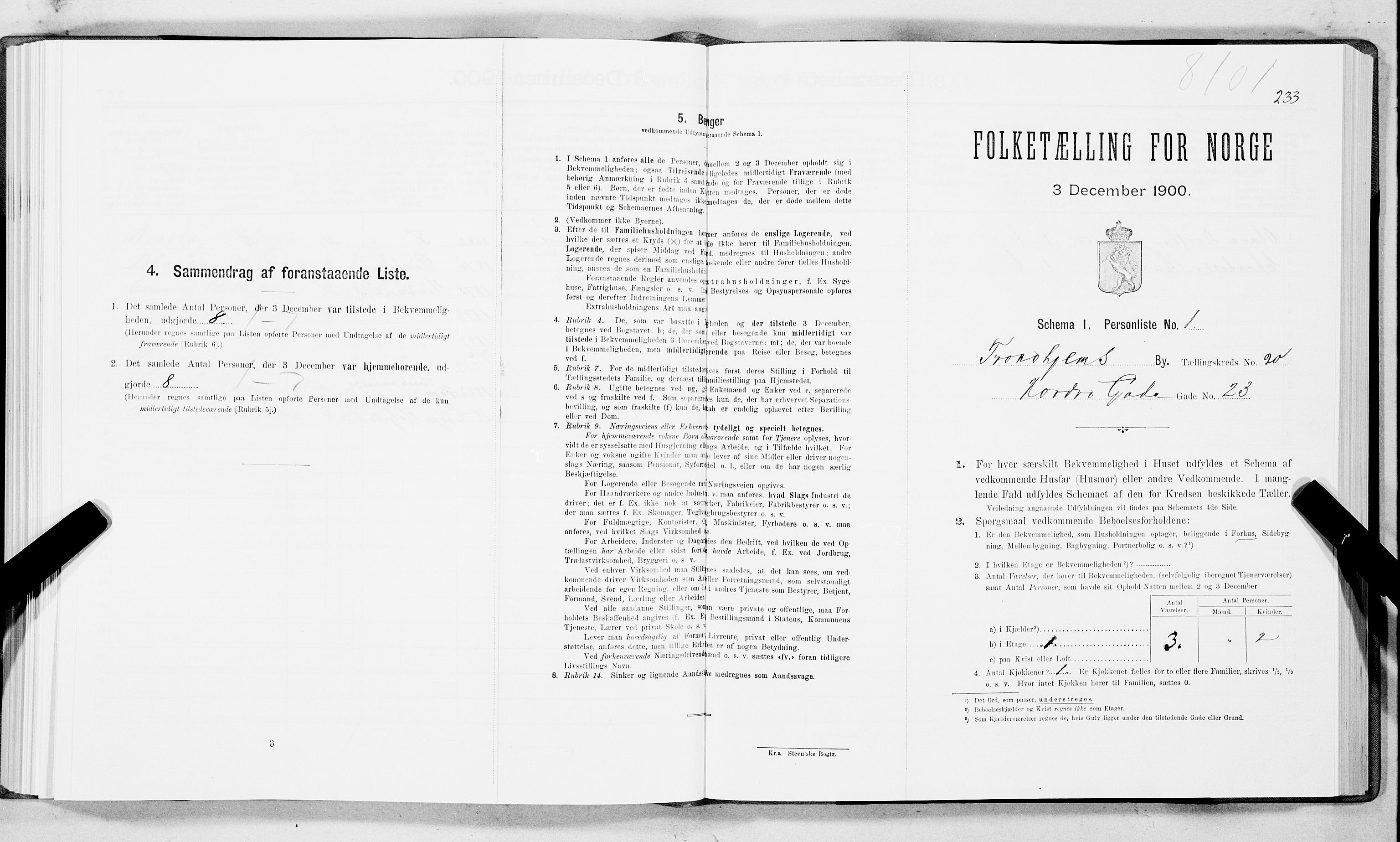 SAT, Folketelling 1900 for 1601 Trondheim kjøpstad, 1900, s. 3298