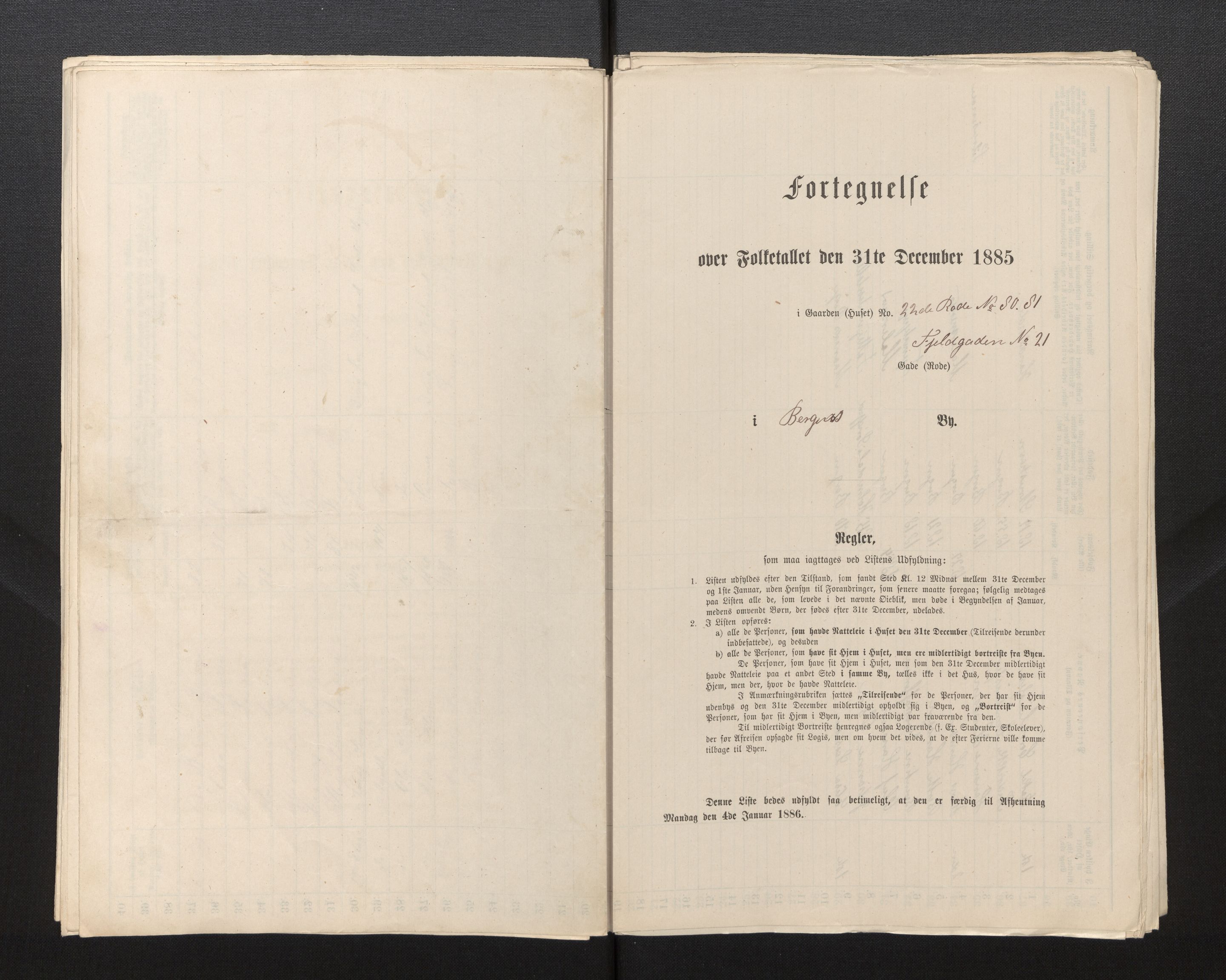 SAB, Folketelling 1885 for 1301 Bergen kjøpstad, 1885, s. 1291