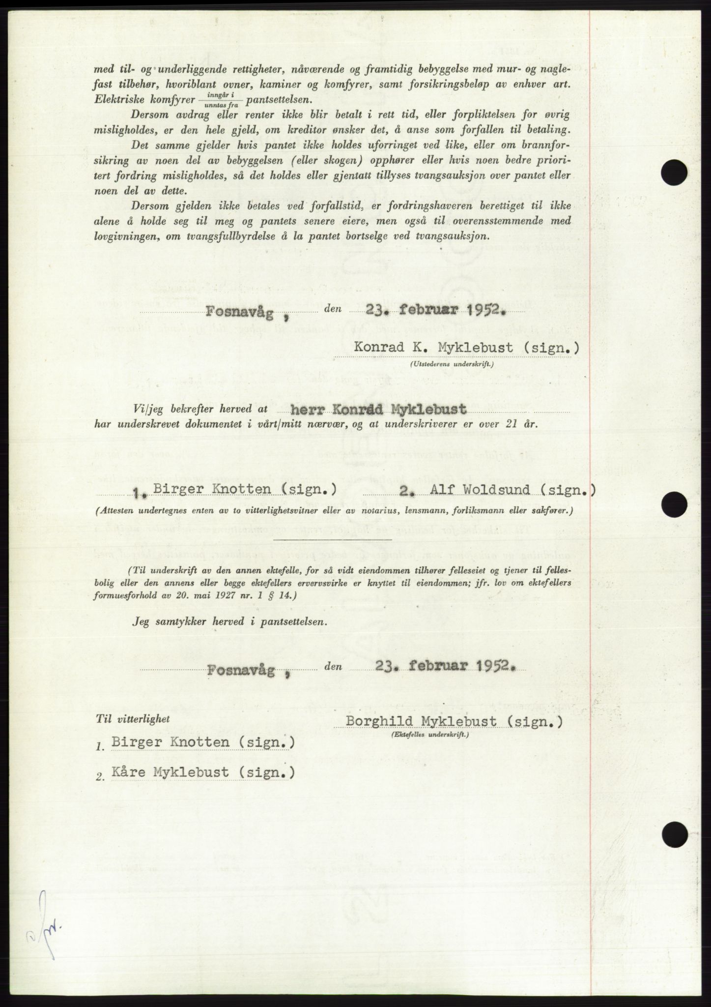 Søre Sunnmøre sorenskriveri, AV/SAT-A-4122/1/2/2C/L0121: Pantebok nr. 9B, 1951-1952, Dagboknr: 517/1952