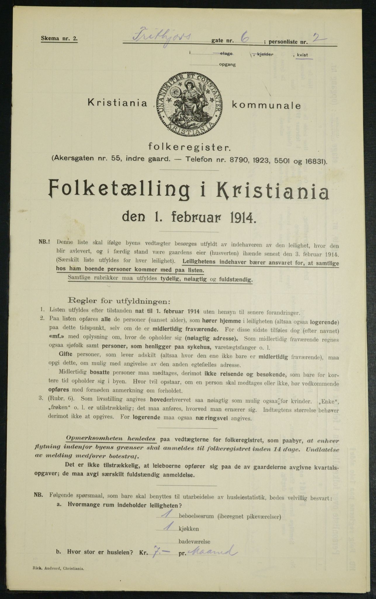 OBA, Kommunal folketelling 1.2.1914 for Kristiania, 1914, s. 27025