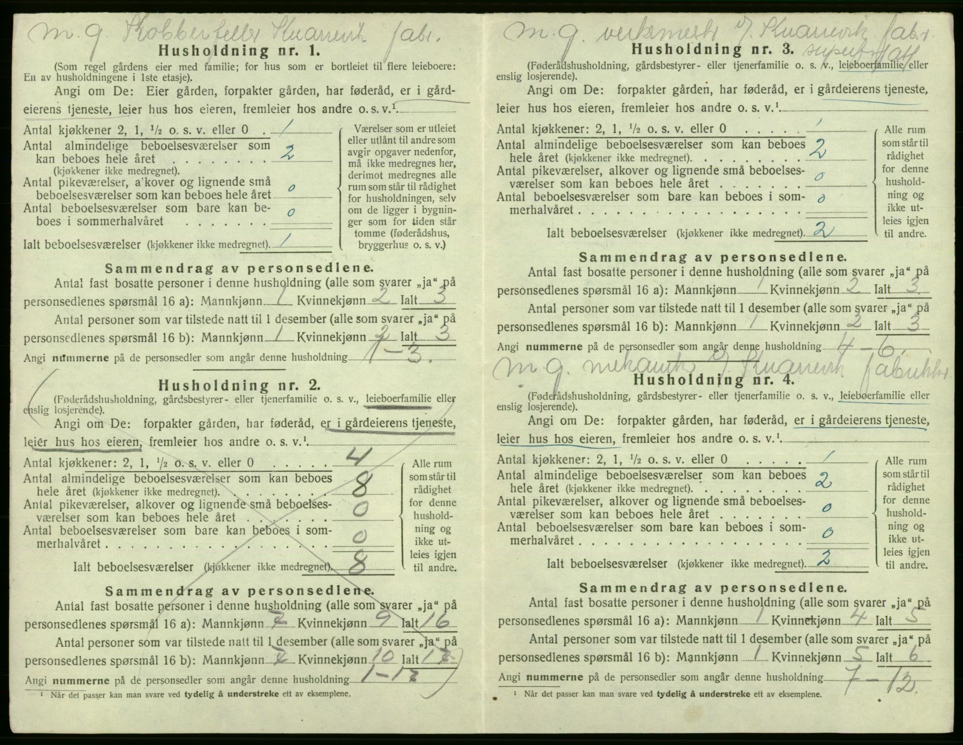 SAB, Folketelling 1920 for 1246 Fjell herred, 1920, s. 952