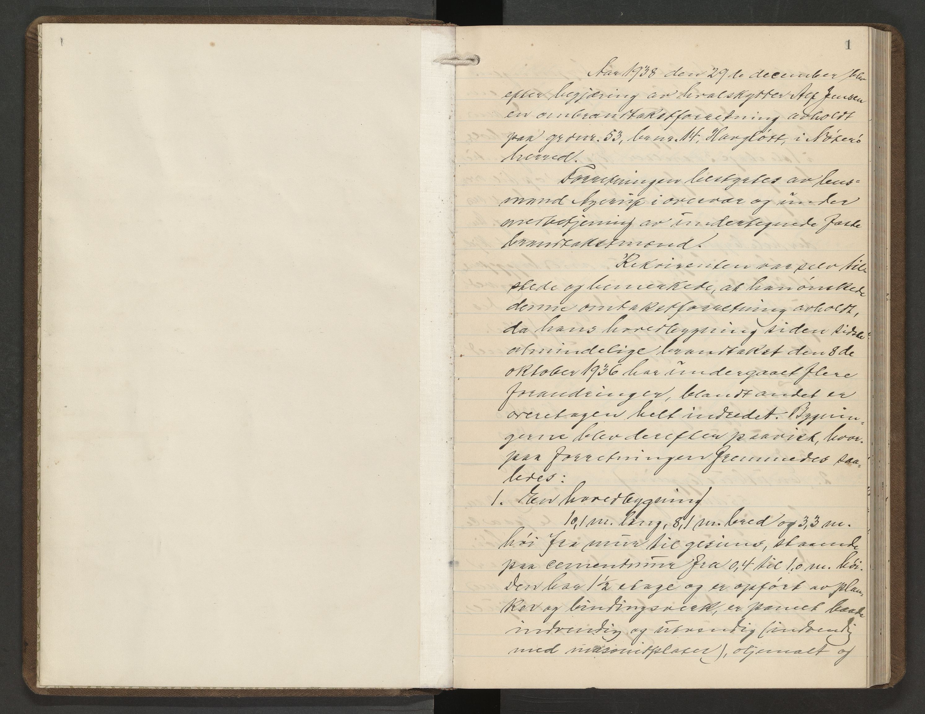 Nøtterøy lensmannskontor, AV/SAKO-A-540/Y/Yg/Yga/L0016: Branntakstprotokoll, 1938-1940, s. 1