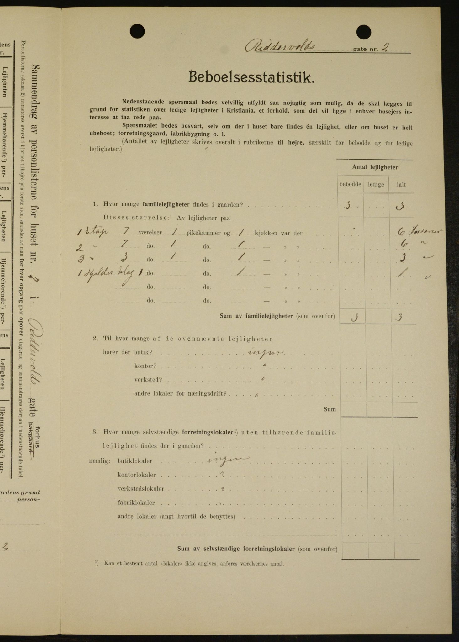 OBA, Kommunal folketelling 1.2.1909 for Kristiania kjøpstad, 1909, s. 75281