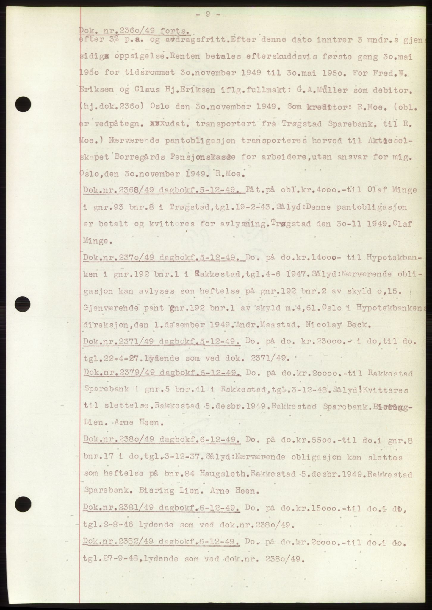 Rakkestad sorenskriveri, SAO/A-10686/G/Gb/Gba/Gbac/L0012: Pantebok nr. B1-4 og B16-20, 1949-1950, Dagboknr: 2360/1949