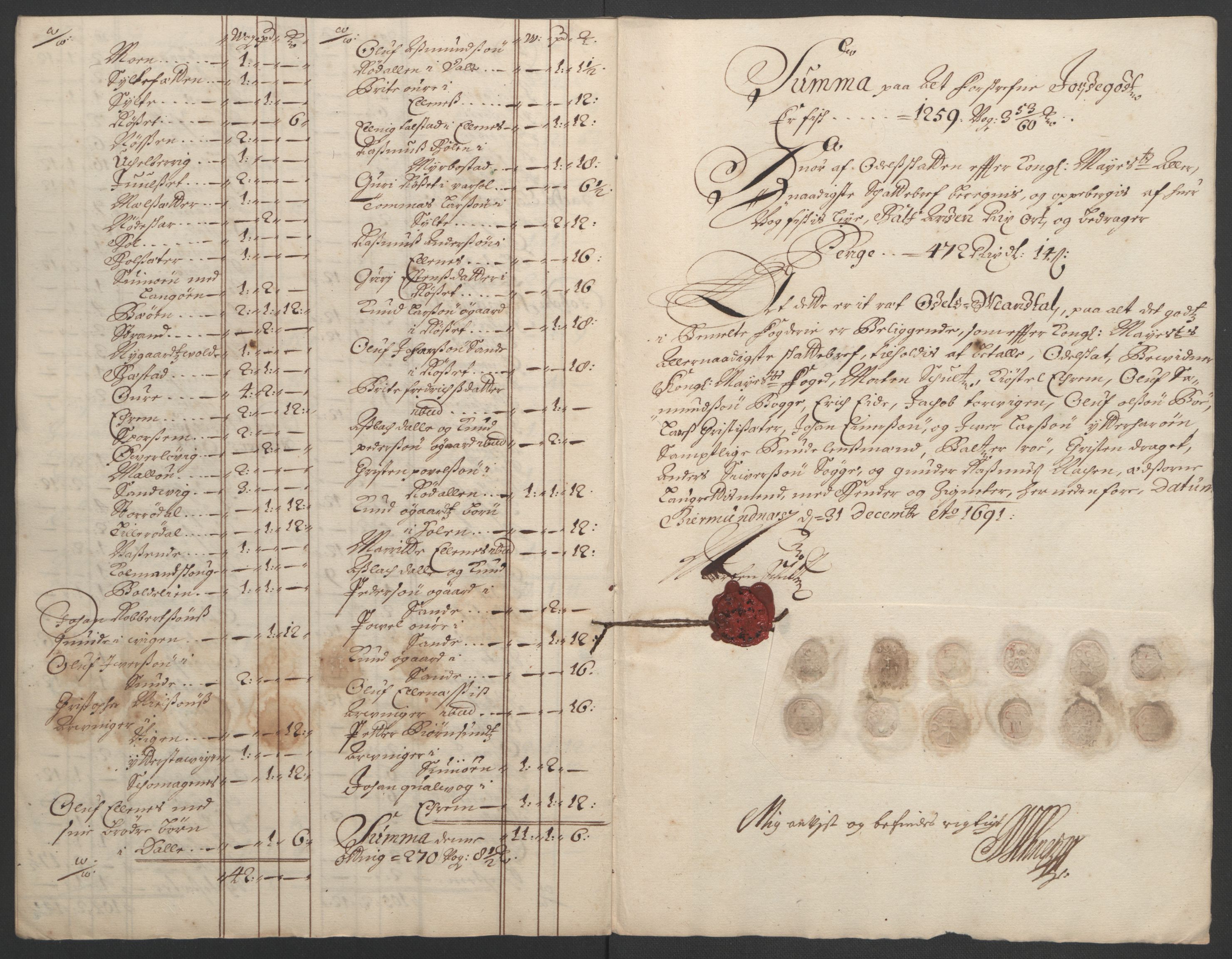 Rentekammeret inntil 1814, Reviderte regnskaper, Fogderegnskap, RA/EA-4092/R55/L3649: Fogderegnskap Romsdal, 1690-1691, s. 265