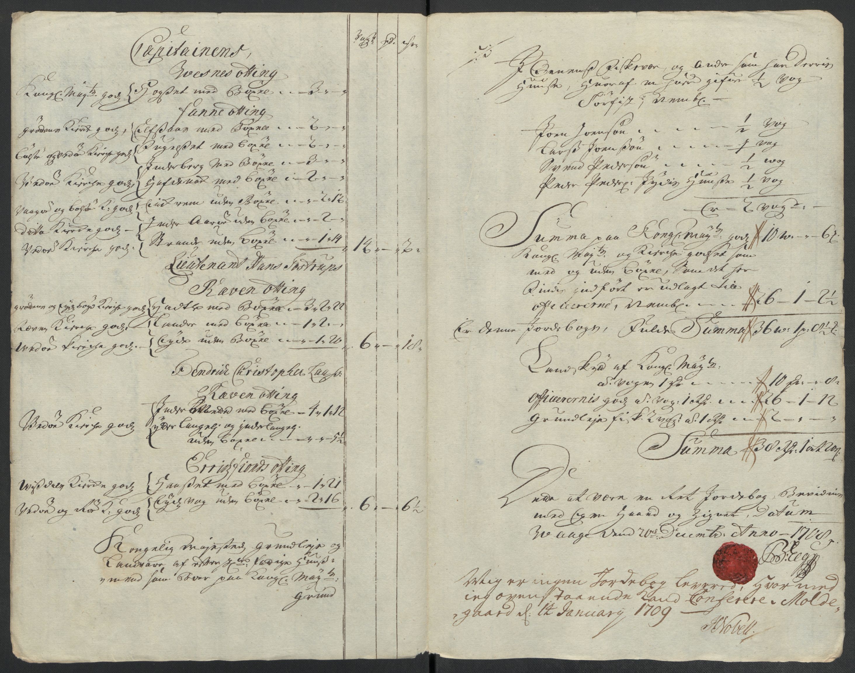 Rentekammeret inntil 1814, Reviderte regnskaper, Fogderegnskap, RA/EA-4092/R55/L3658: Fogderegnskap Romsdal, 1707-1708, s. 270