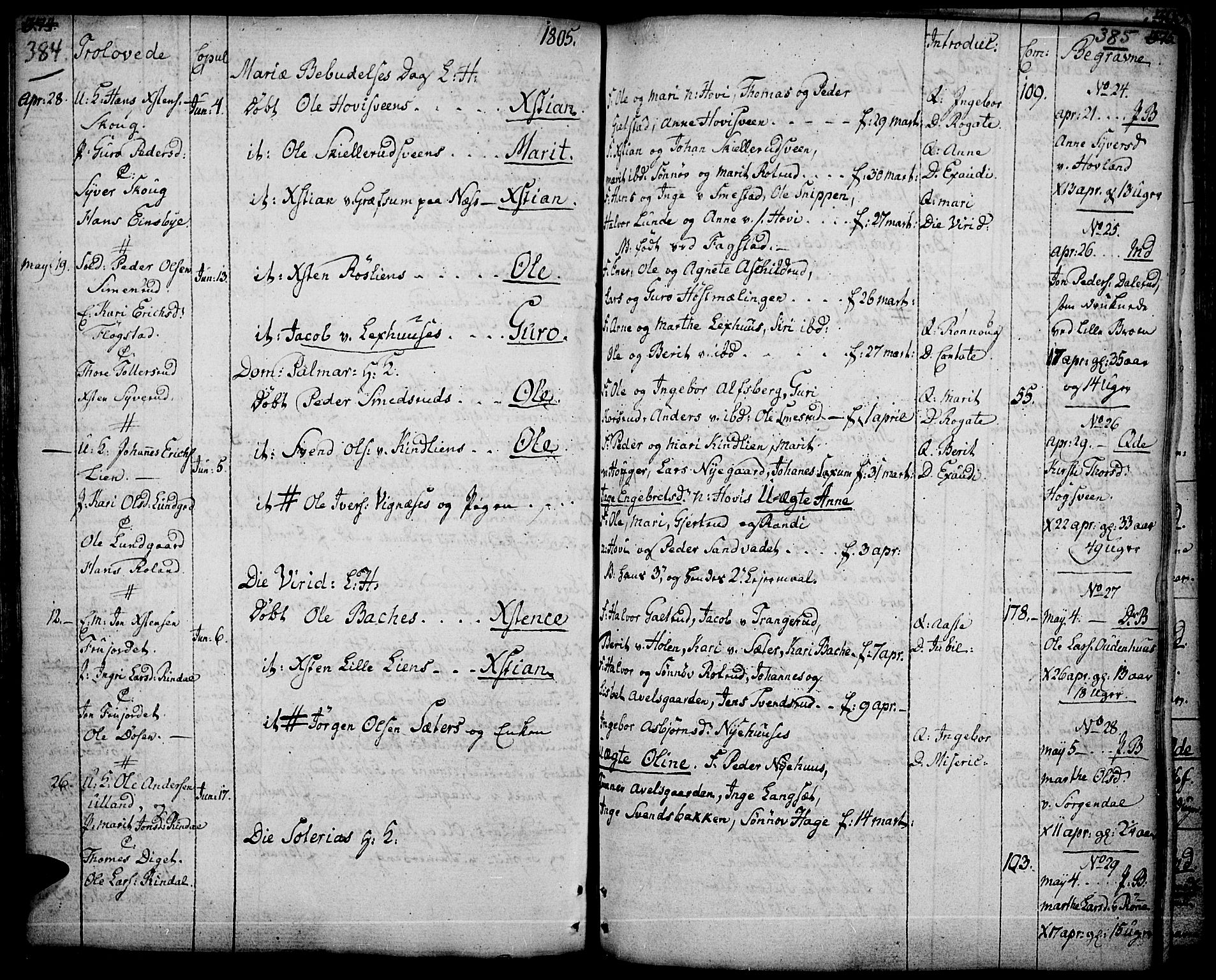 Fåberg prestekontor, AV/SAH-PREST-086/H/Ha/Haa/L0002: Ministerialbok nr. 2, 1775-1818, s. 384-385