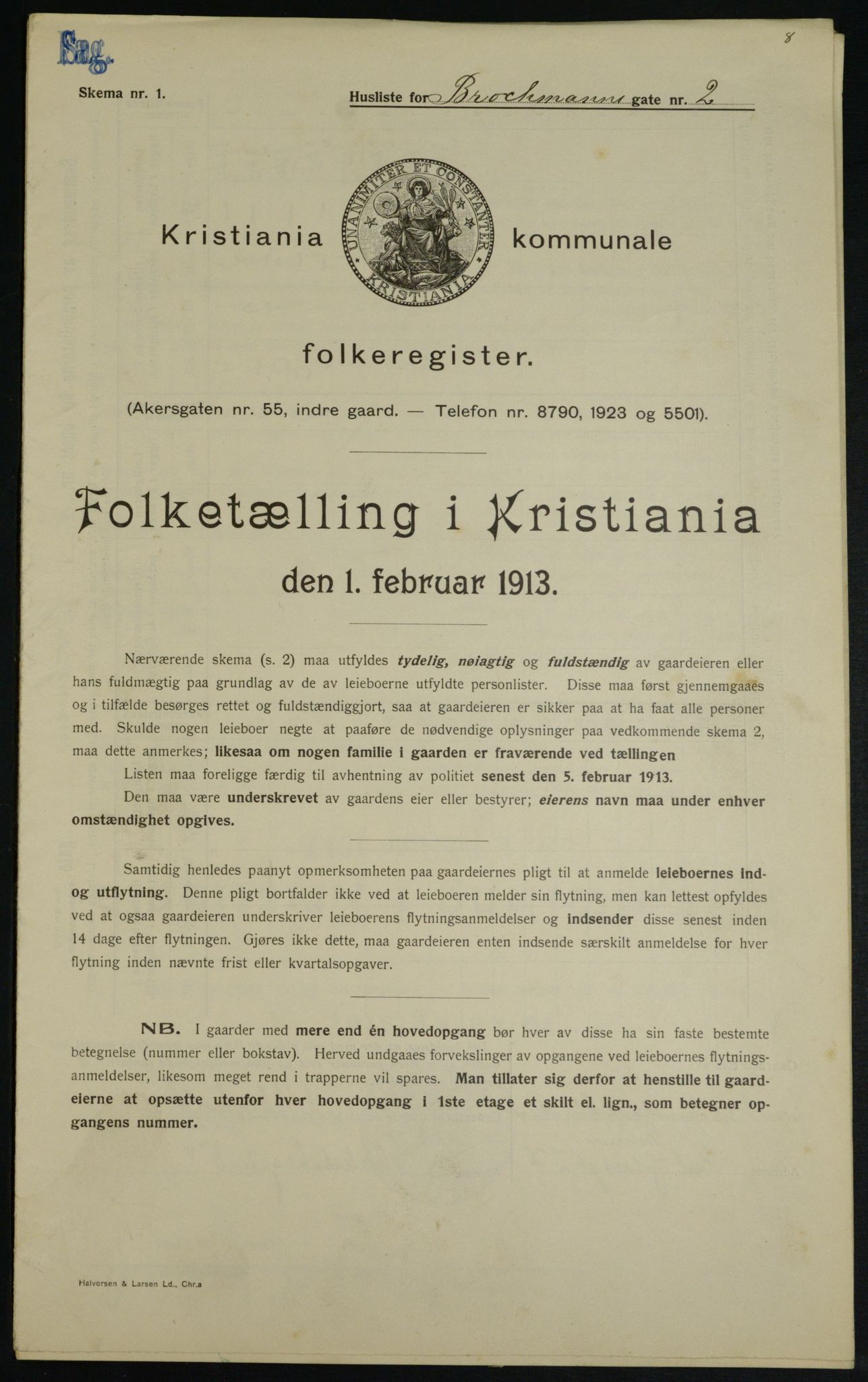 OBA, Kommunal folketelling 1.2.1913 for Kristiania, 1913, s. 9537