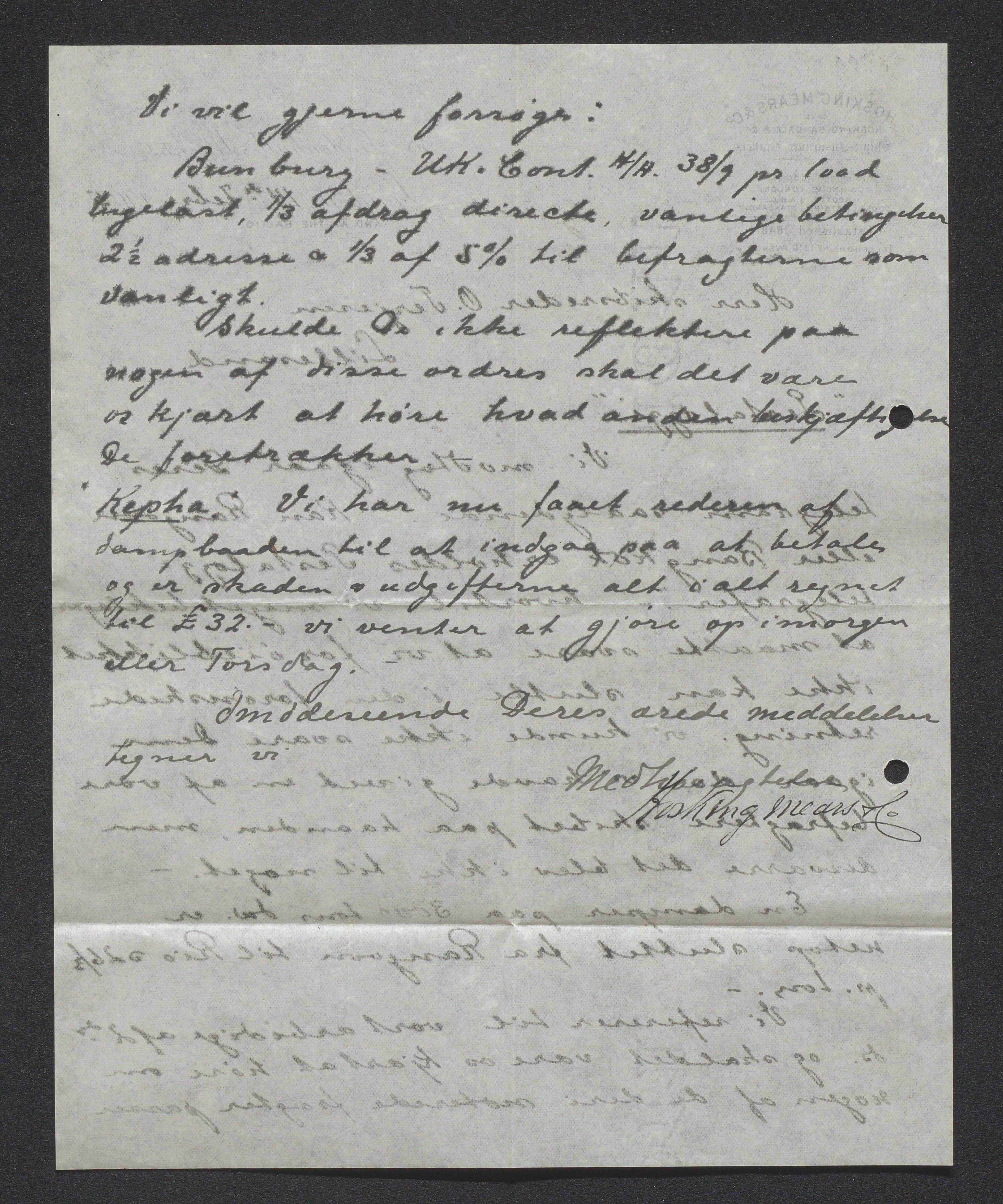 O. Terjesens rederi, AAKS/PA-2525/E/E01/L0013: Korrespondanse, 1904-1905