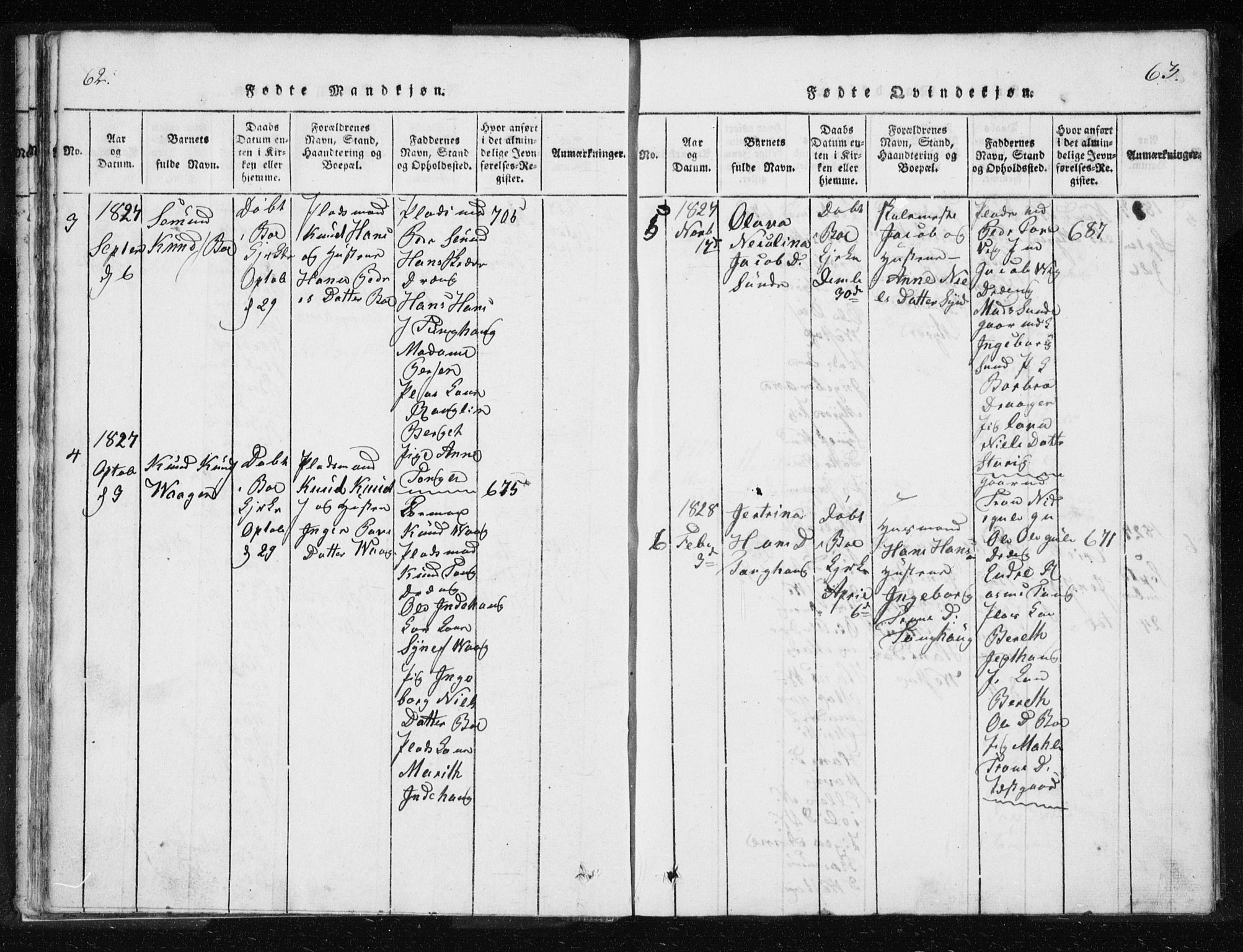 Ministerialprotokoller, klokkerbøker og fødselsregistre - Møre og Romsdal, SAT/A-1454/566/L0772: Klokkerbok nr. 566C01, 1818-1845, s. 62-63