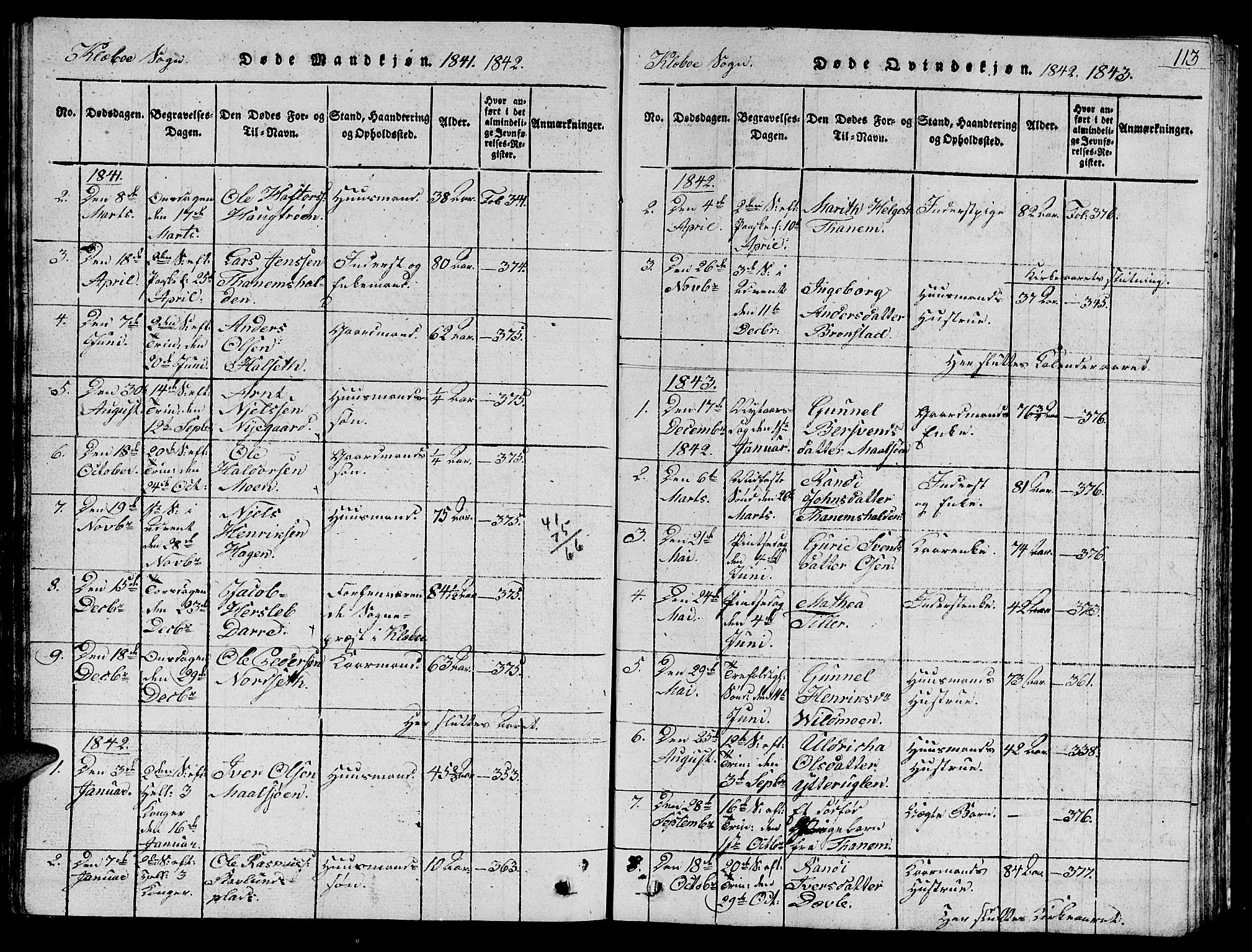 Ministerialprotokoller, klokkerbøker og fødselsregistre - Sør-Trøndelag, SAT/A-1456/618/L0450: Klokkerbok nr. 618C01, 1816-1865, s. 113