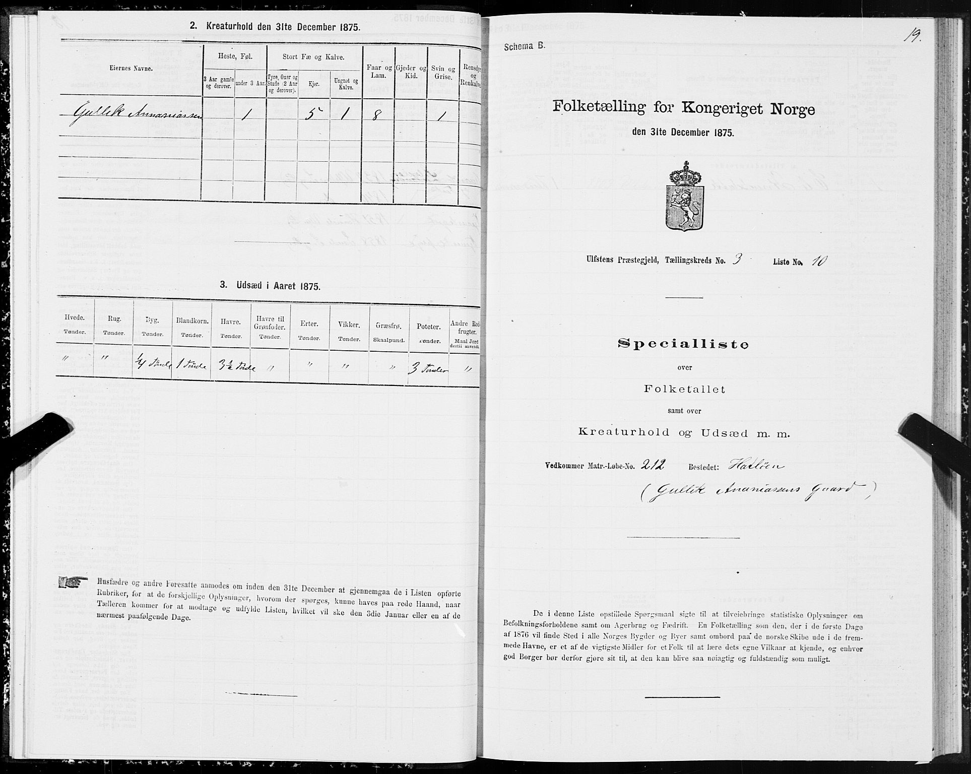 SAT, Folketelling 1875 for 1516P Ulstein prestegjeld, 1875, s. 2019