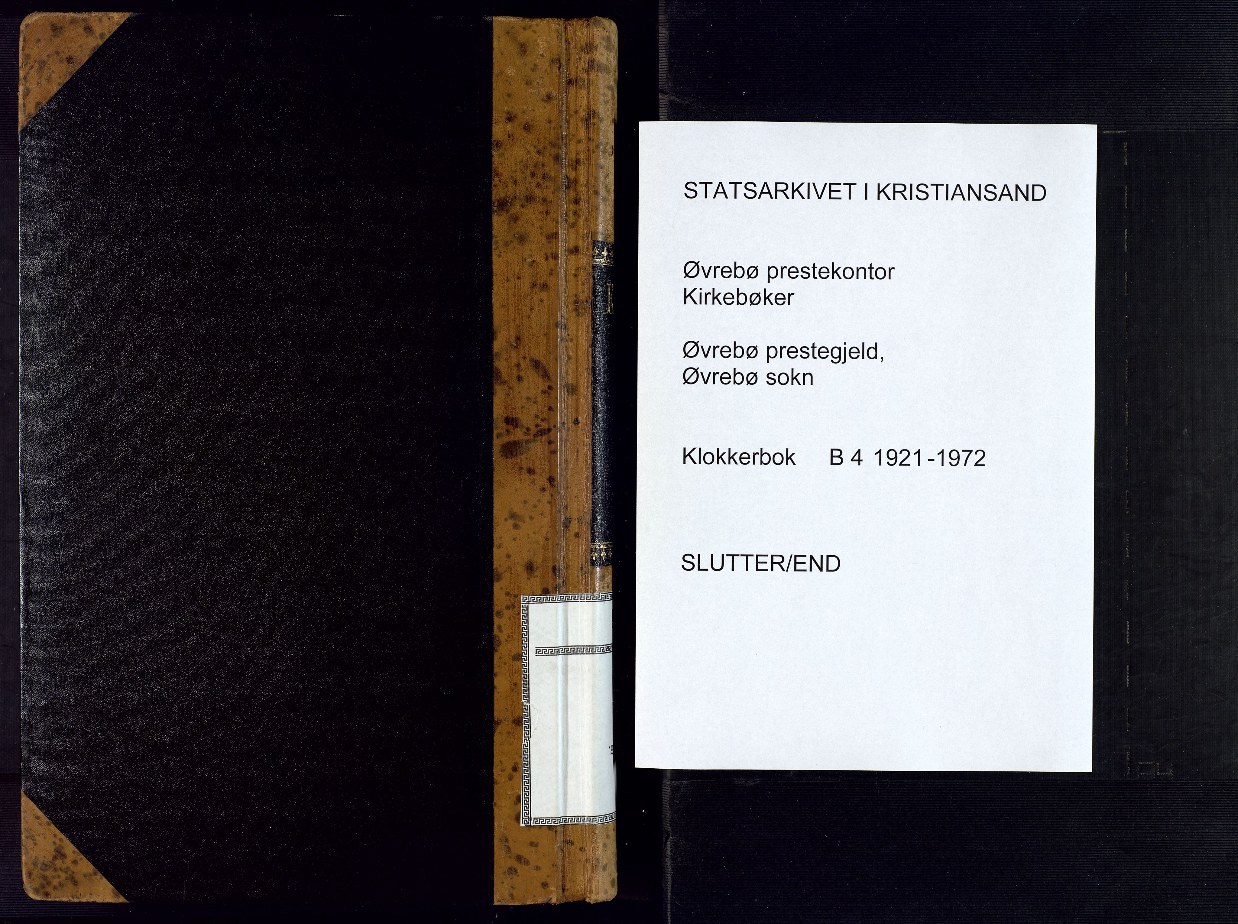 Vennesla sokneprestkontor, SAK/1111-0045/Fb/Fbc/L0004: Klokkerbok nr. B 4, 1921-1972