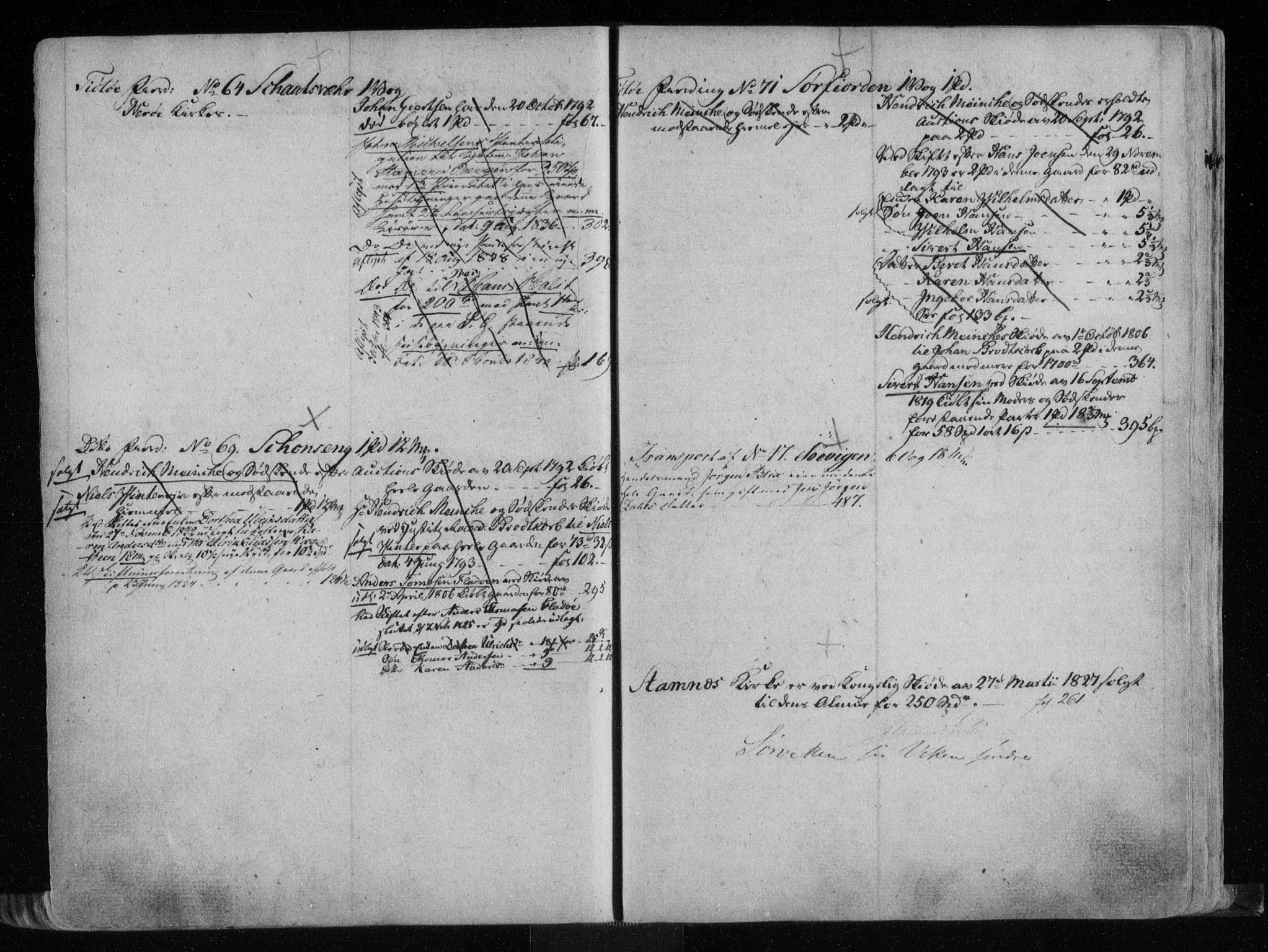 Helgeland sorenskriveri, SAT/A-0004/2/2A/L0004: Panteregister nr. 4, 1792-1845