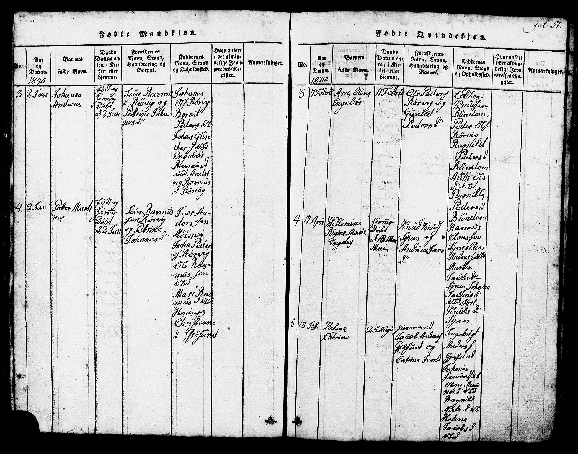 Ministerialprotokoller, klokkerbøker og fødselsregistre - Møre og Romsdal, AV/SAT-A-1454/537/L0520: Klokkerbok nr. 537C01, 1819-1868, s. 51