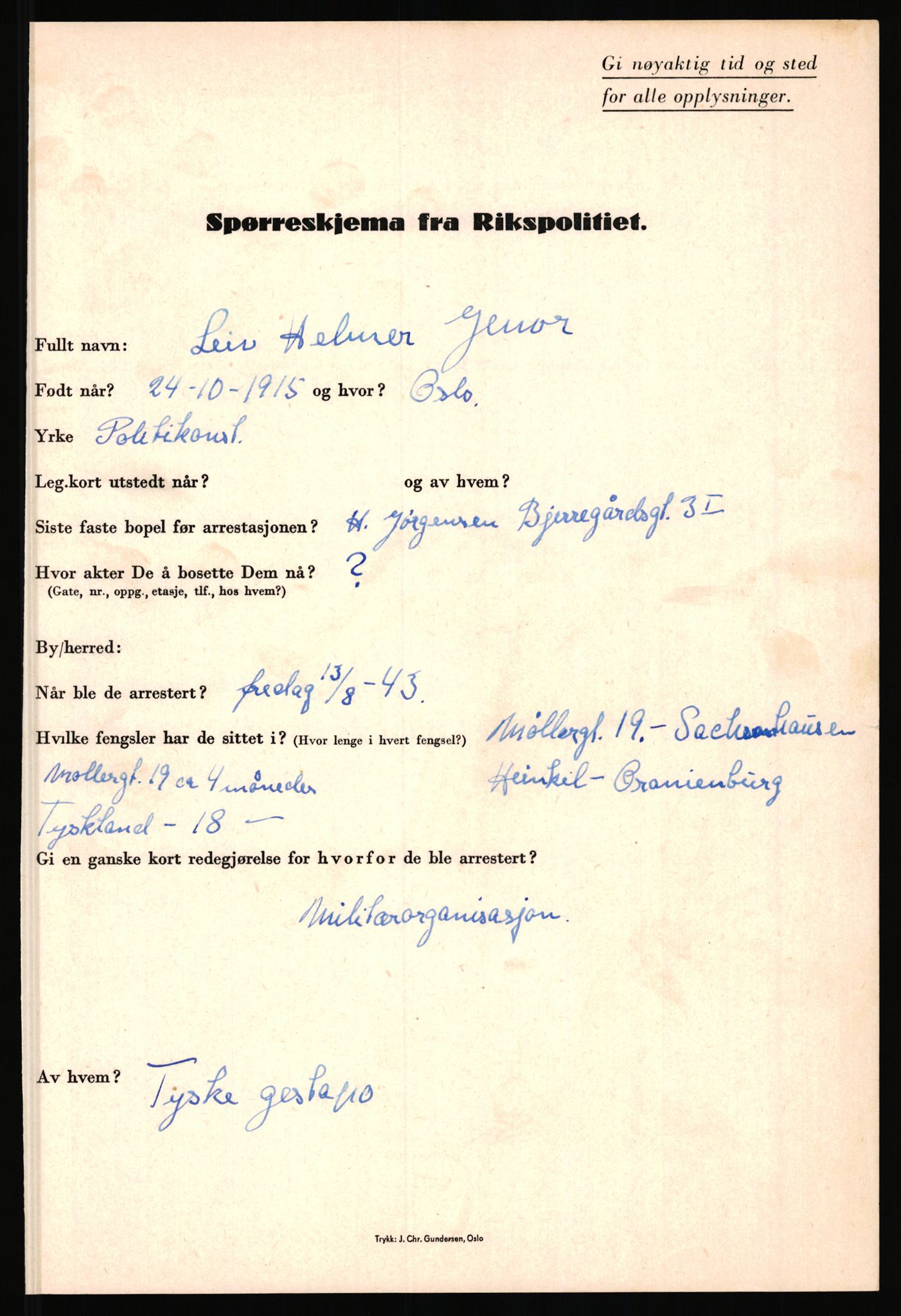 Rikspolitisjefen, AV/RA-S-1560/L/L0008: Jaffe, Bernhard - Karset, Helge Hafsahl, 1940-1945, s. 215