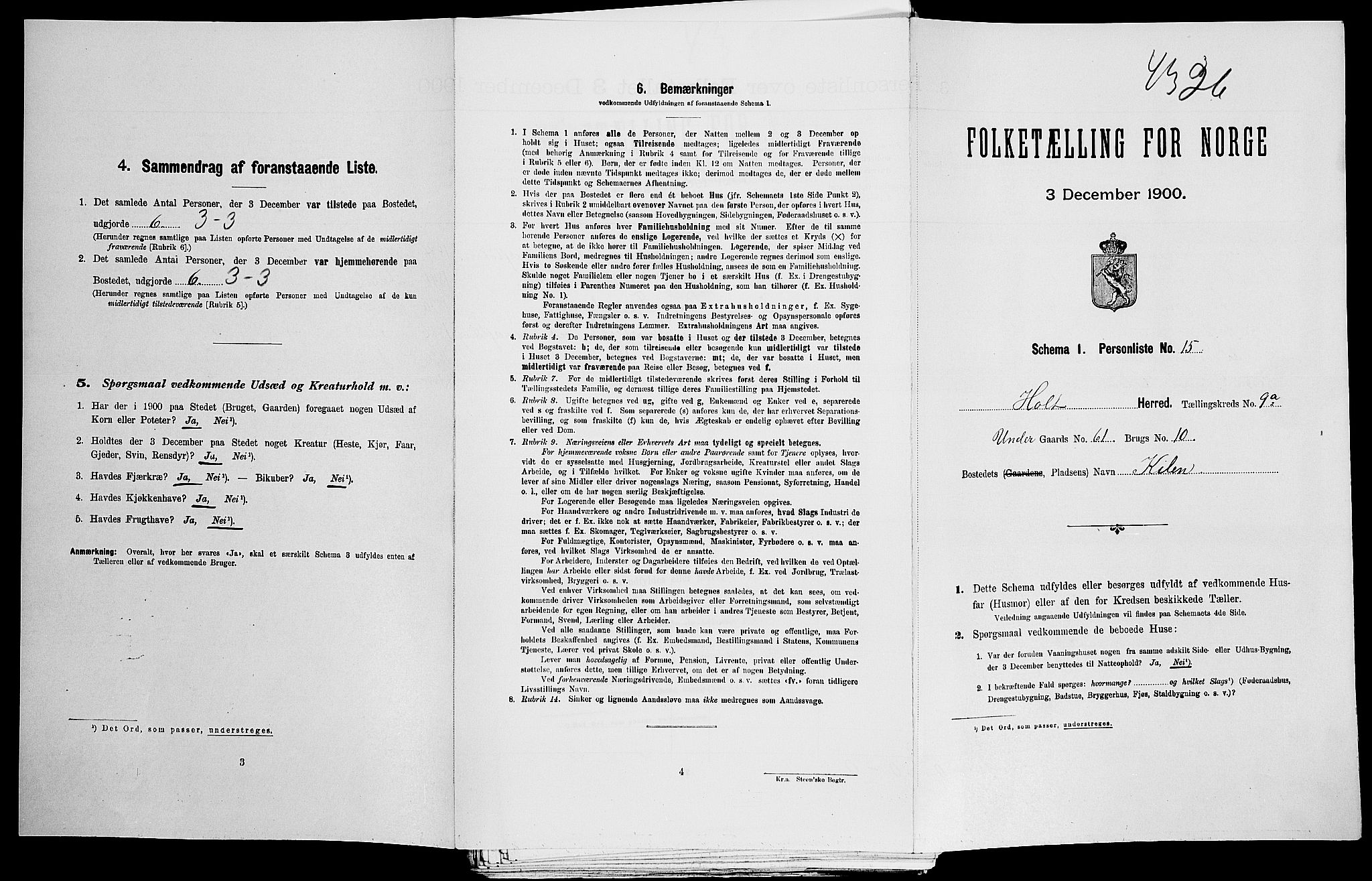 SAK, Folketelling 1900 for 0914 Holt herred, 1900, s. 1270