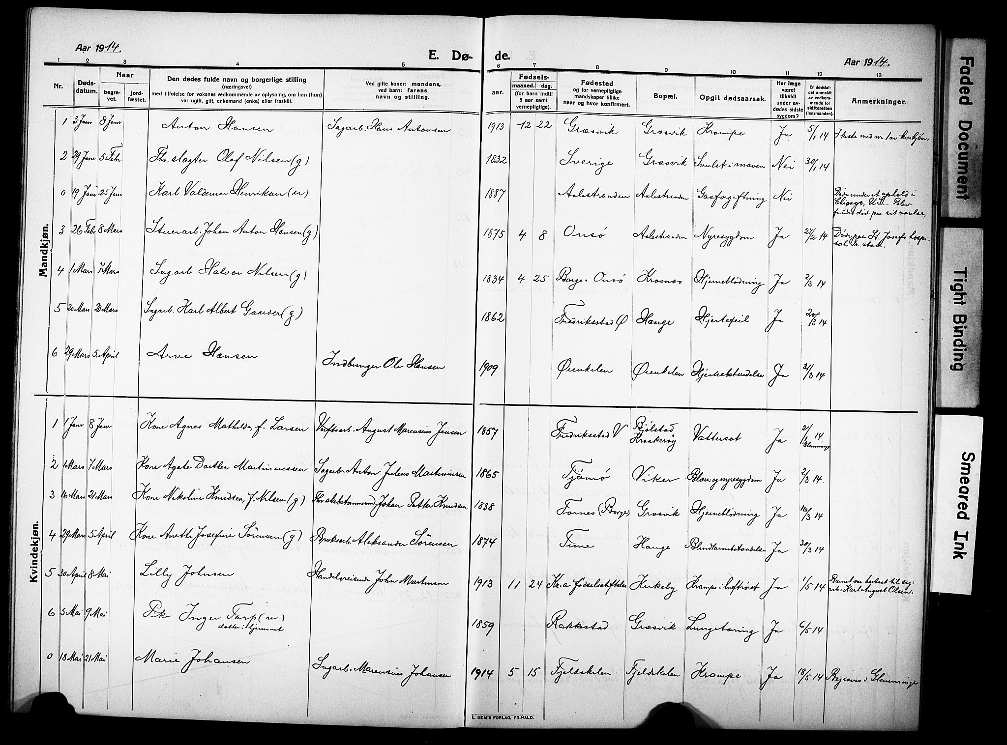 Onsøy prestekontor Kirkebøker, AV/SAO-A-10914/G/Gb/L0002: Klokkerbok nr. II 2, 1911-1933