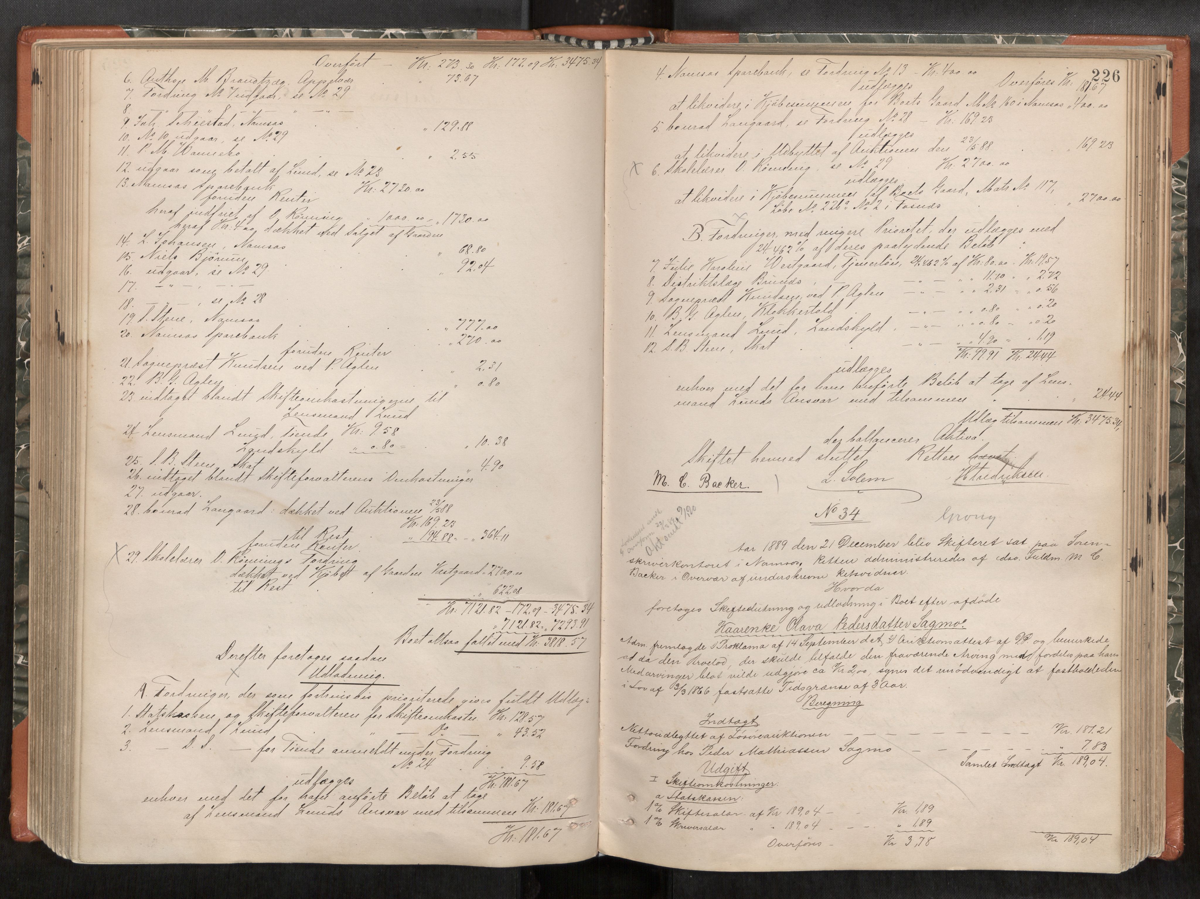 Namdal sorenskriveri, AV/SAT-A-4133/1/3/3A/L0045: Skifteprotokoll nr. 7, 1884-1894, s. 226
