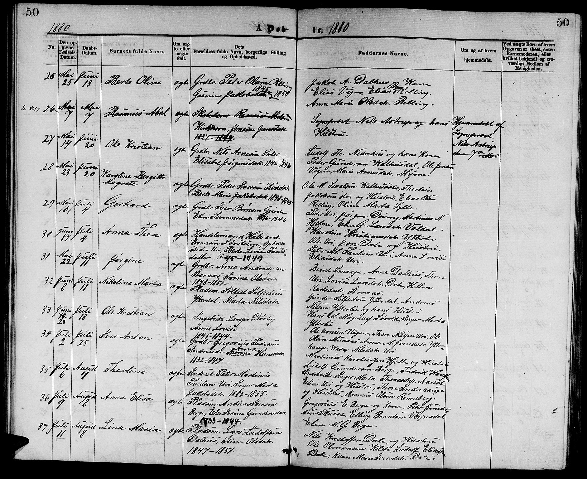 Ministerialprotokoller, klokkerbøker og fødselsregistre - Møre og Romsdal, AV/SAT-A-1454/519/L0262: Klokkerbok nr. 519C03, 1866-1884, s. 50