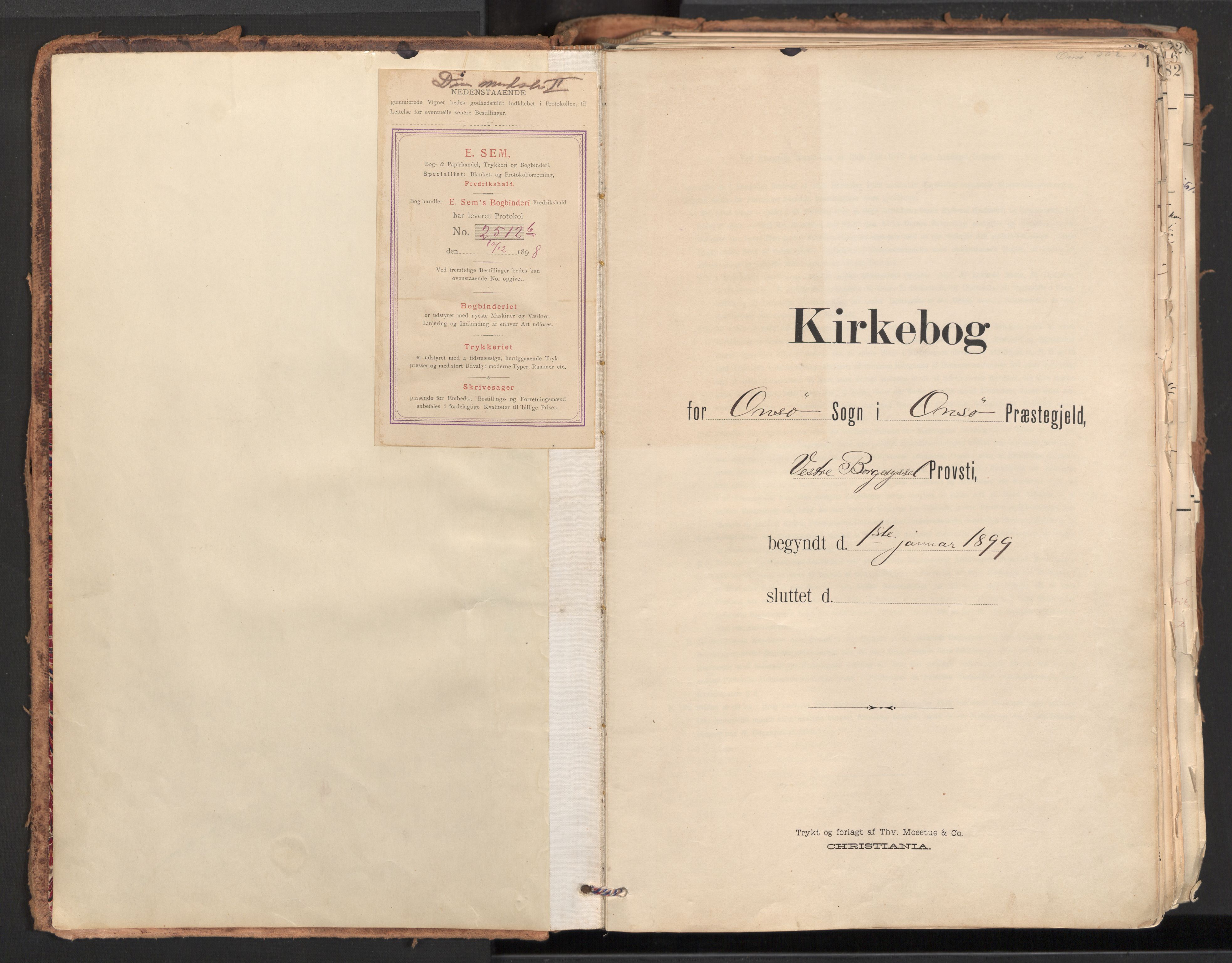 Onsøy prestekontor Kirkebøker, SAO/A-10914/F/Fa: Ministerialbok nr. I 9, 1899-1966, s. 1
