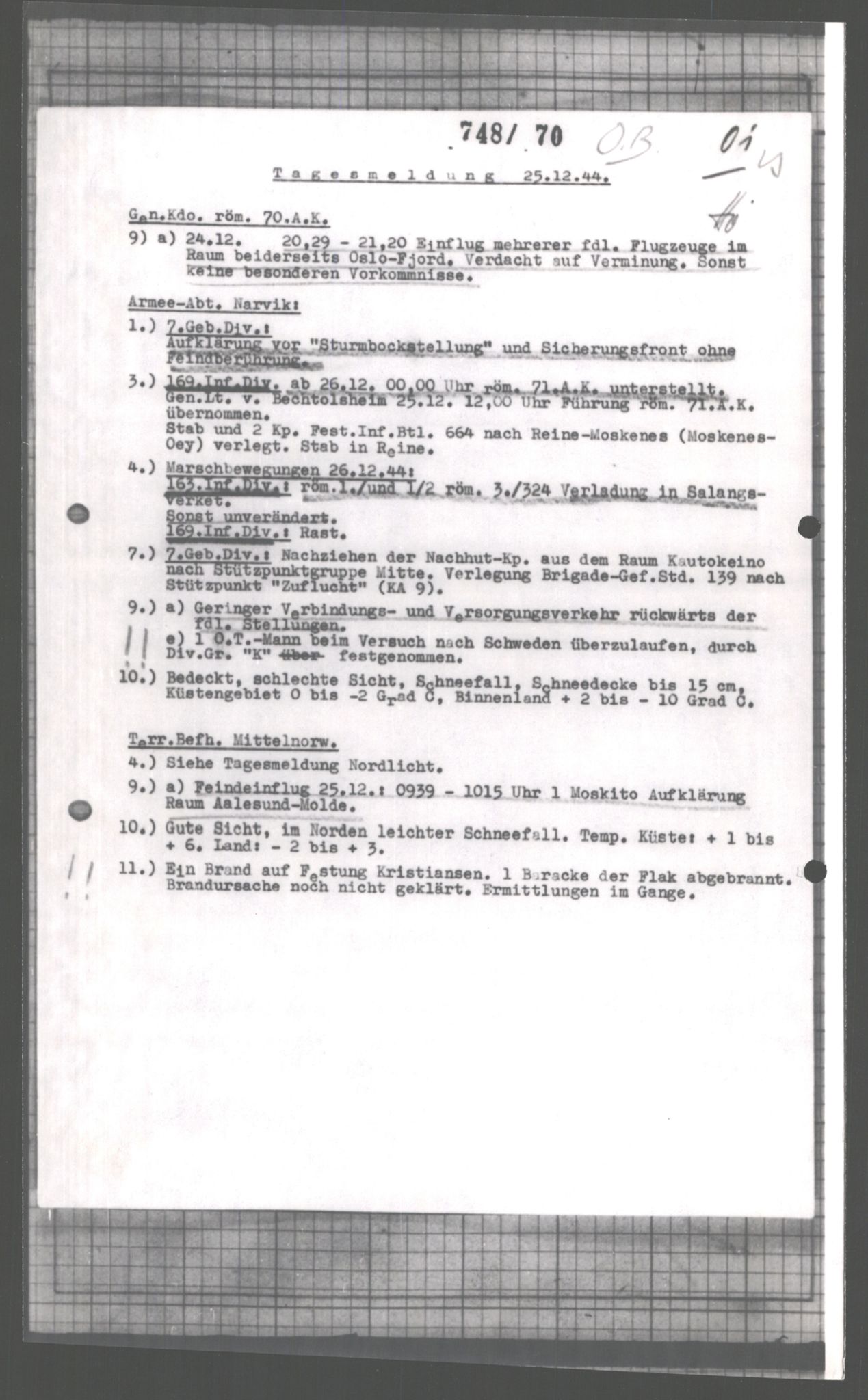 Forsvarets Overkommando. 2 kontor. Arkiv 11.4. Spredte tyske arkivsaker, AV/RA-RAFA-7031/D/Dar/Dara/L0005: Krigsdagbøker for 20. Gebirgs-Armee-Oberkommando (AOK 20), 1942-1944, s. 493