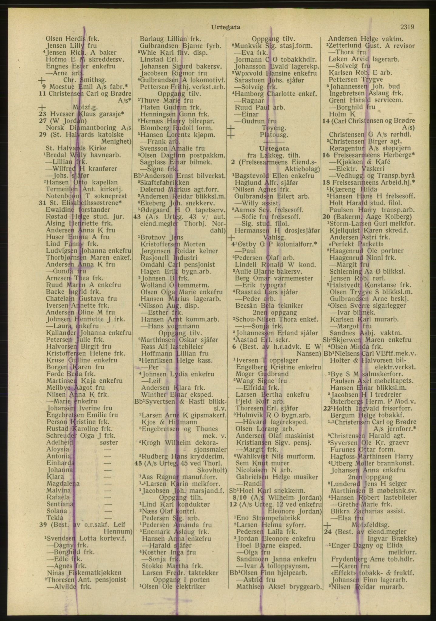 Kristiania/Oslo adressebok, PUBL/-, 1951, s. 2319