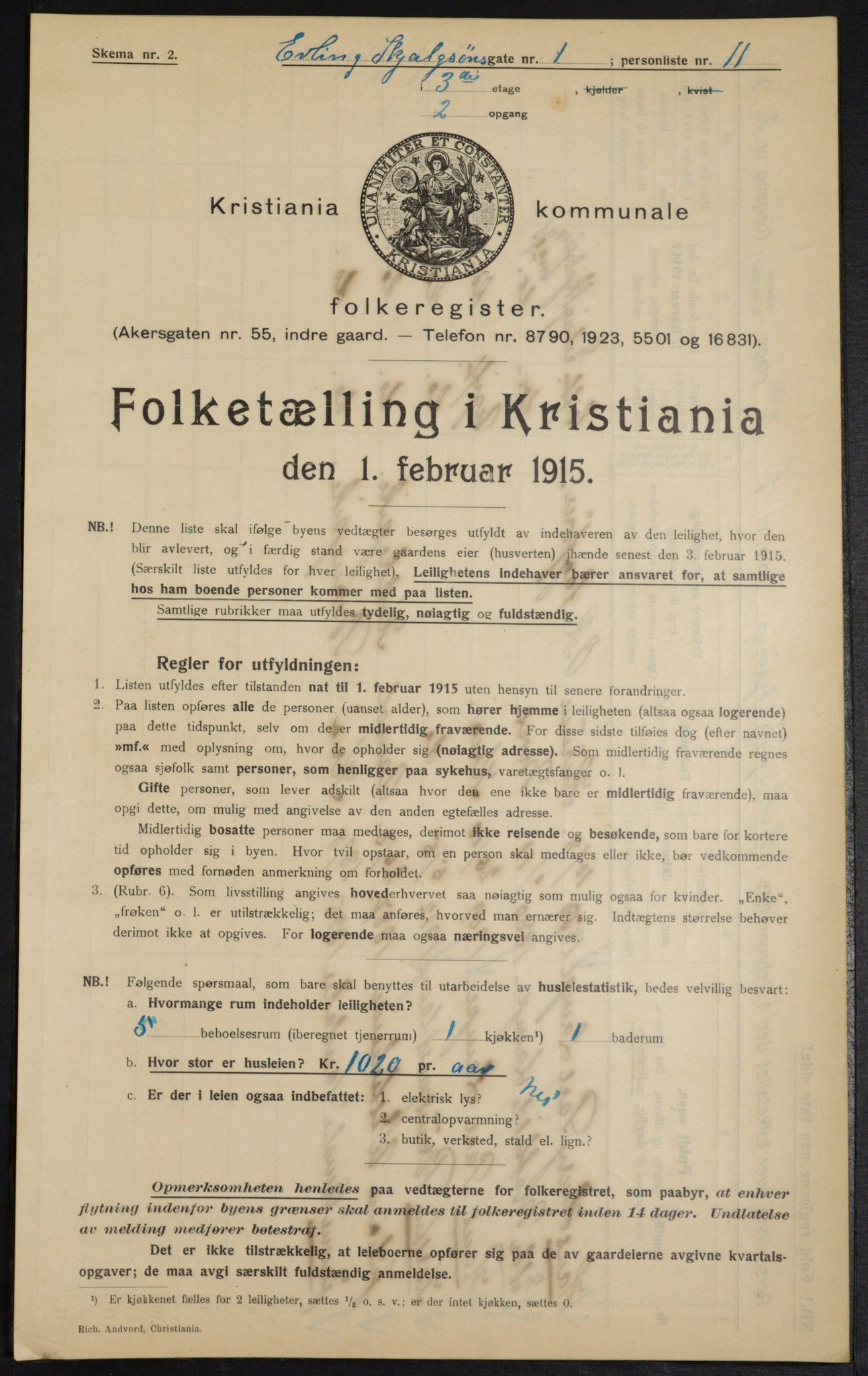 OBA, Kommunal folketelling 1.2.1915 for Kristiania, 1915, s. 21596