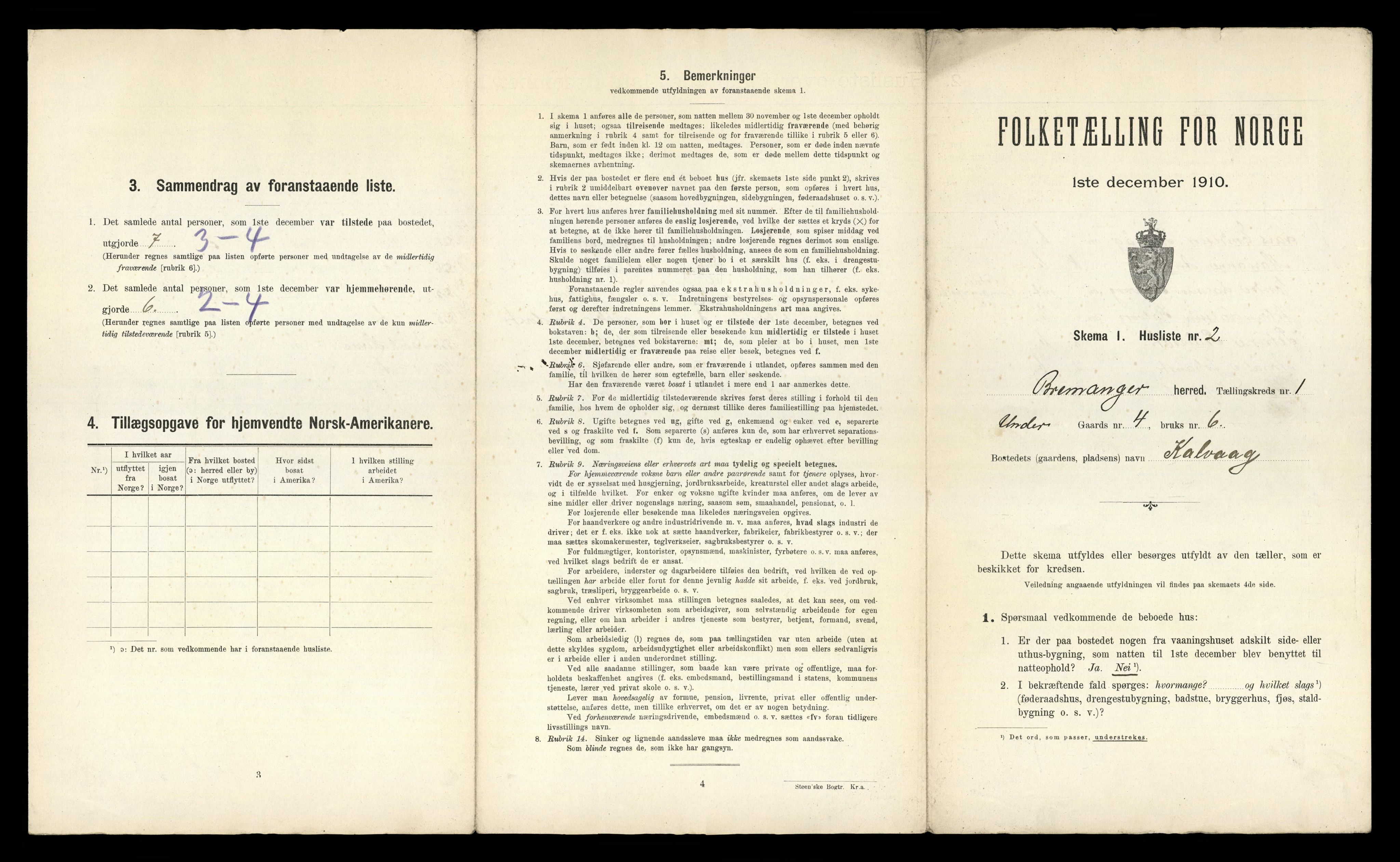 RA, Folketelling 1910 for 1438 Bremanger herred, 1910, s. 51