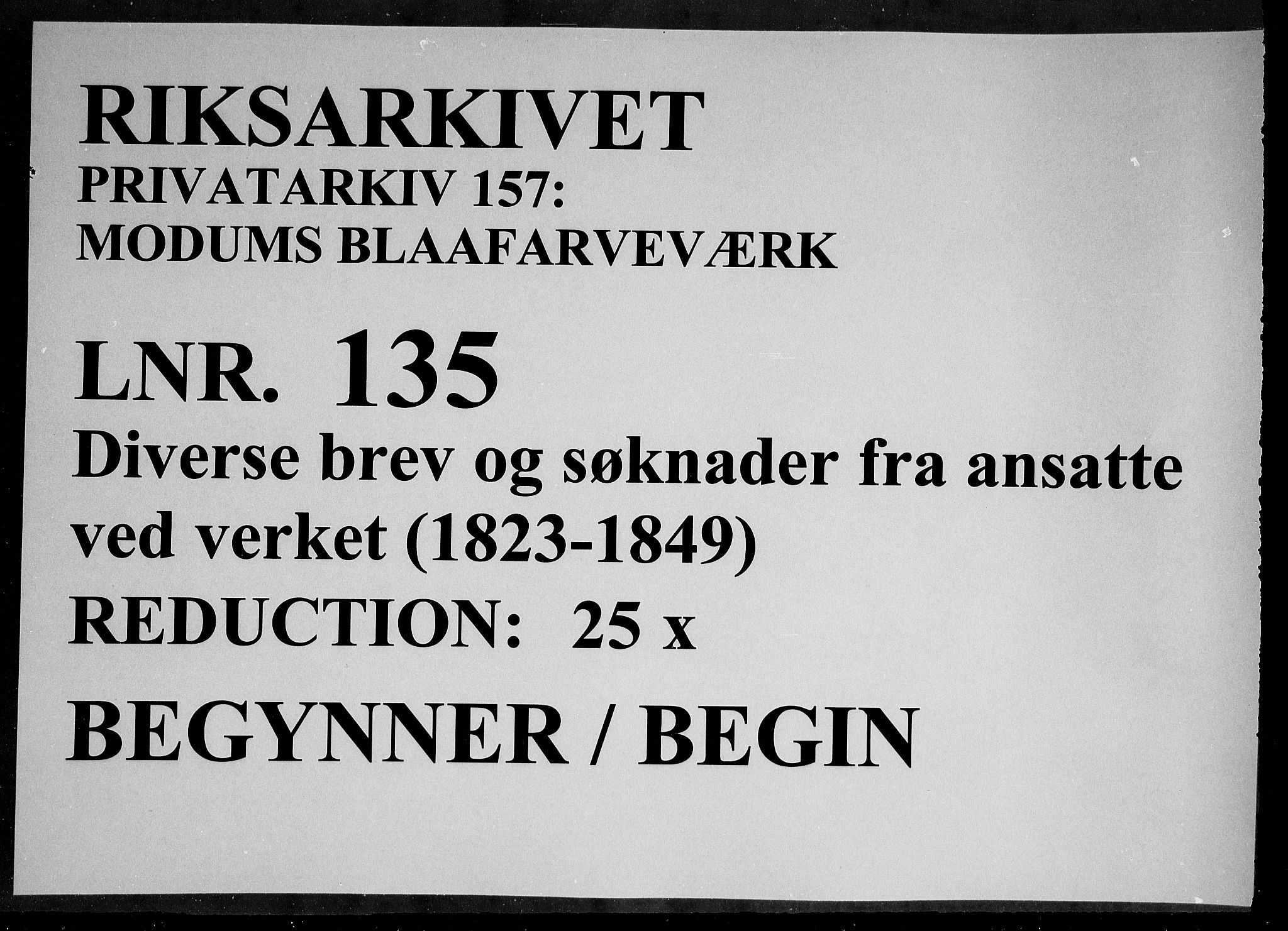 Modums Blaafarveværk, AV/RA-PA-0157/G/Gb/L0135/0001: -- / Diverse brev og søknader fra ansatte ved verket, 1823-1849, s. 1
