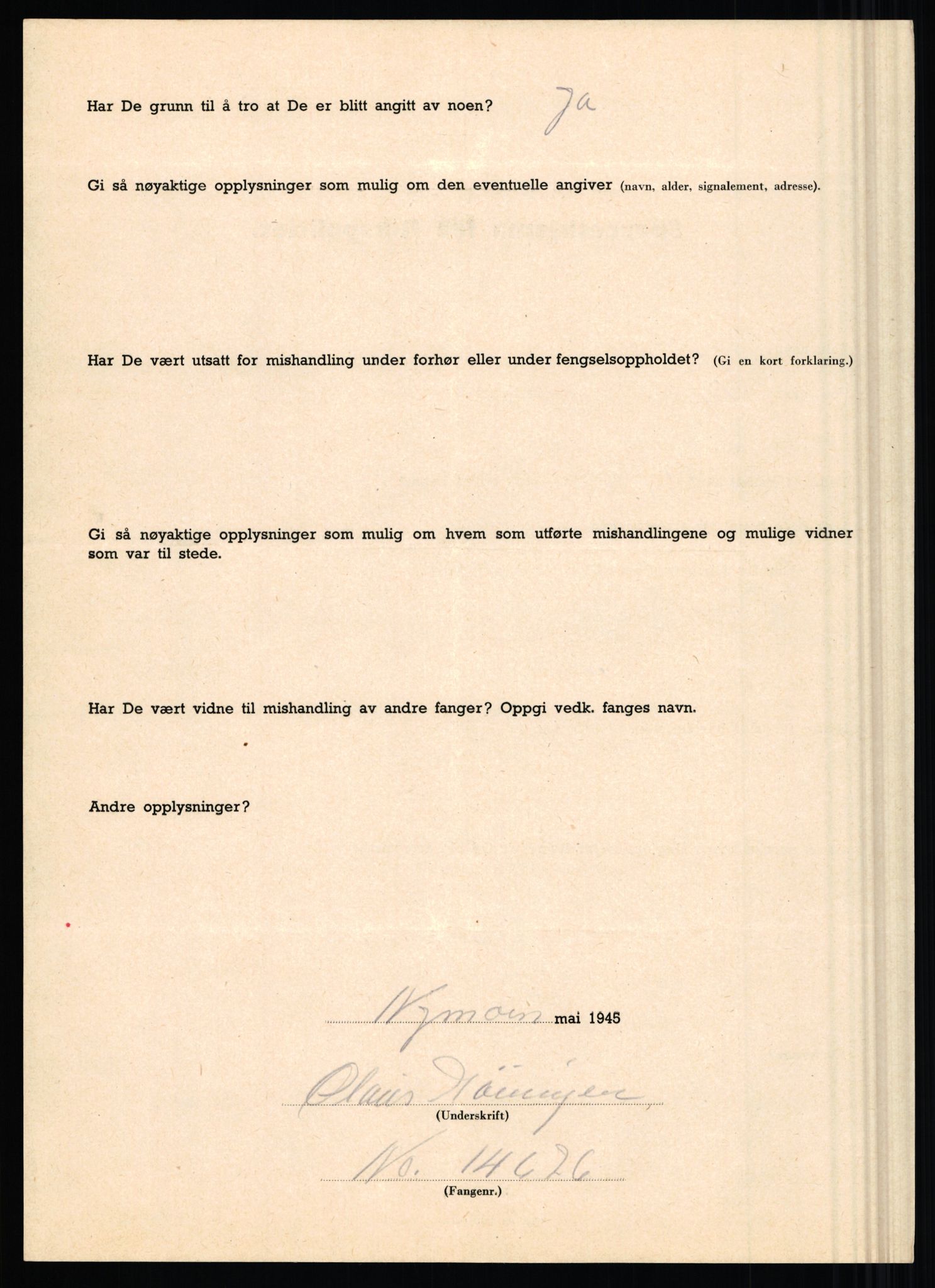 Rikspolitisjefen, AV/RA-S-1560/L/L0007: Heen, Erik C. - Iversen, Trygve, 1940-1945, s. 922