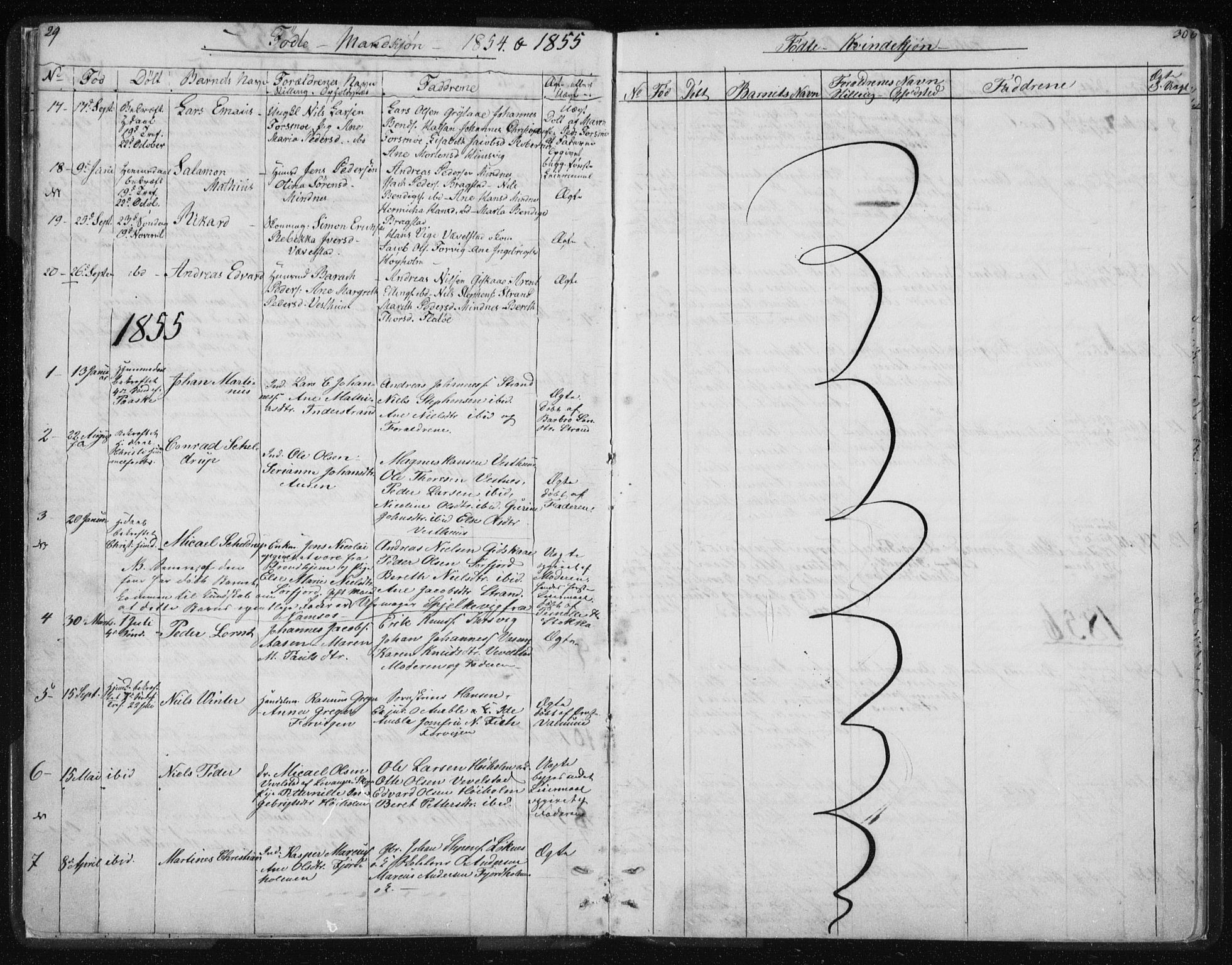 Ministerialprotokoller, klokkerbøker og fødselsregistre - Nordland, SAT/A-1459/819/L0275: Klokkerbok nr. 819C01, 1841-1868, s. 29-30
