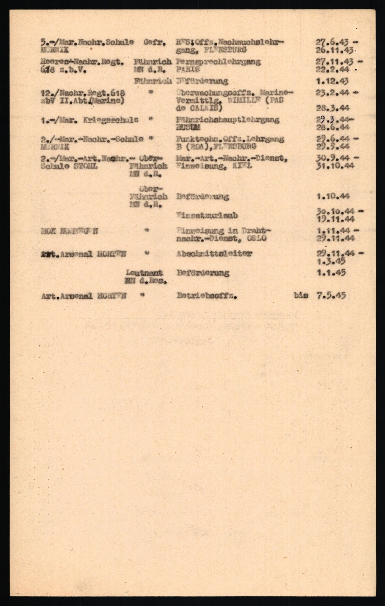 Forsvaret, Forsvarets overkommando II, RA/RAFA-3915/D/Db/L0021: CI Questionaires. Tyske okkupasjonsstyrker i Norge. Tyskere., 1945-1946, s. 381